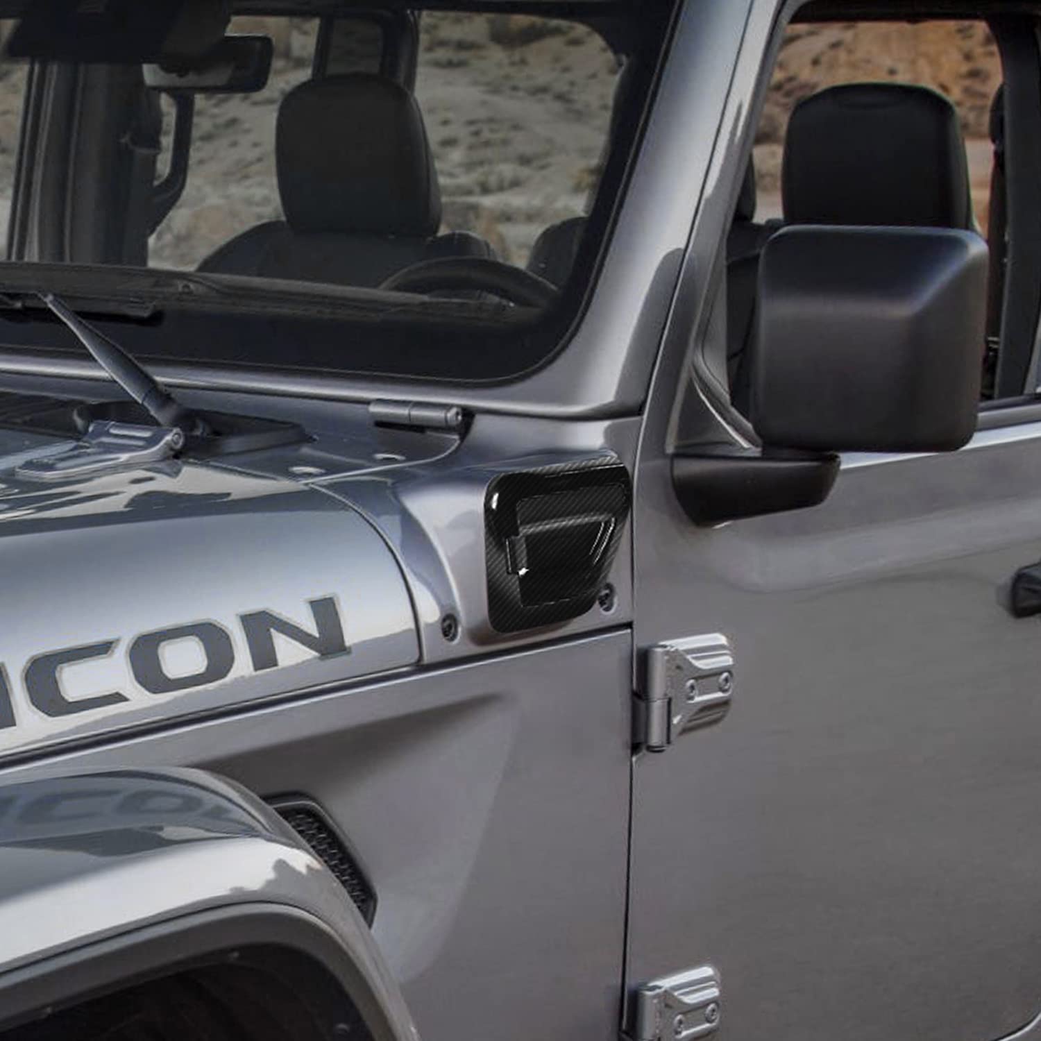 Carbon Fiber Charging Port Cover for 2021-2025 Jeep Wrangler JL/JLU/4Xe - Dustproof & Waterproof Exterior Accessory - Perfect for Off-Road Adventures & Daily Commuting