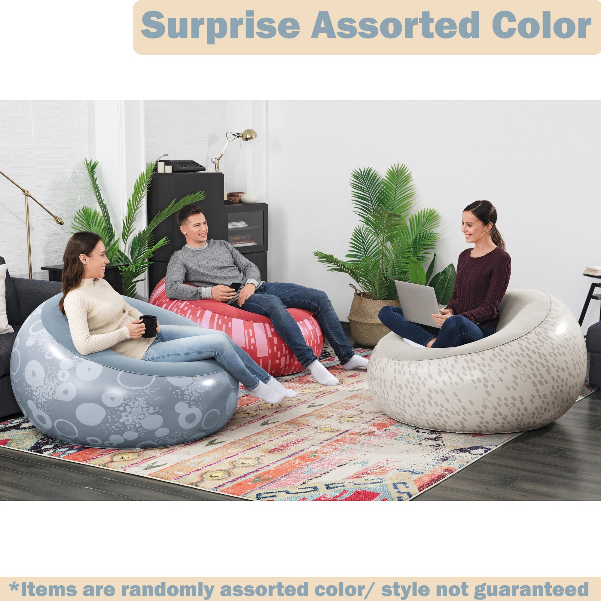 Bestway Inflatable Air Chair - Portable Lounge Chair for Adults, Indoor Outdoor Camping, Beach, Pool, Patio & Backyard Relaxation