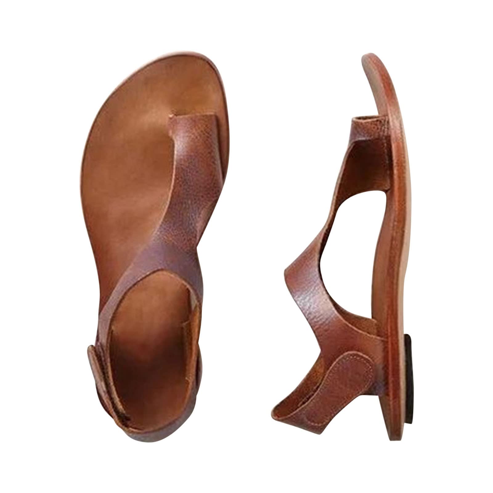 Women's Comfortable Thong Sandals - Vintage Roman Style Flat Summer Sandals with Ankle Strap for Casual Wear | Perfect for Beach, Vacation & Everyday Outfits