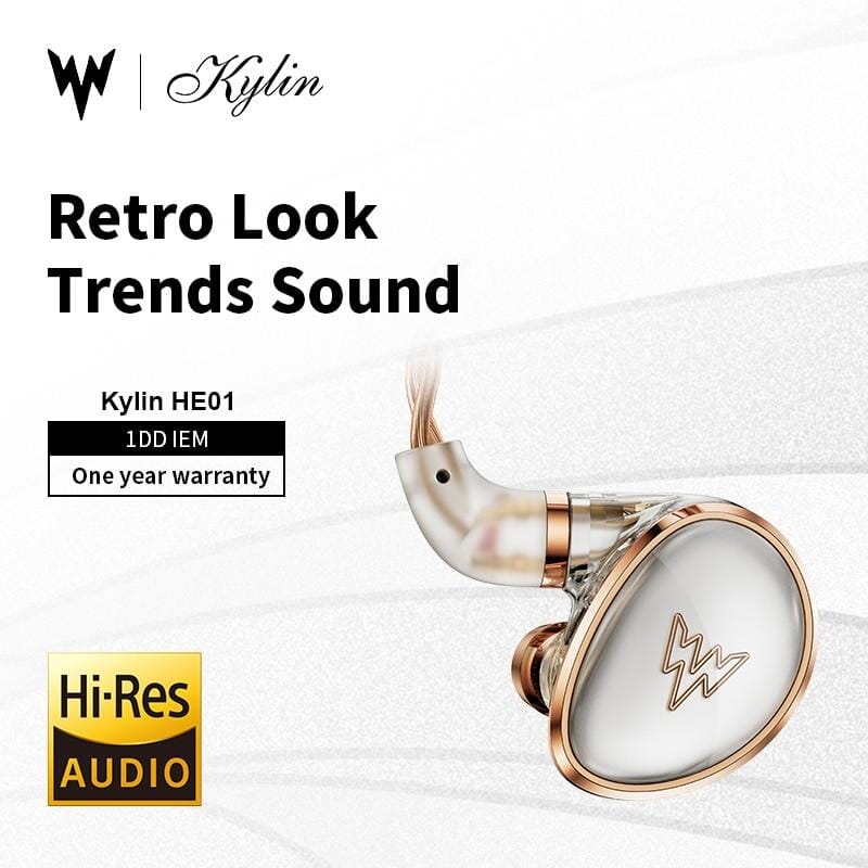 Whizzer Kylin HE01 Hybrid 1DD+2BA HiFi In-Ear Monitors - Professional Studio Earphones for Musicians, Audiophiles & Gaming