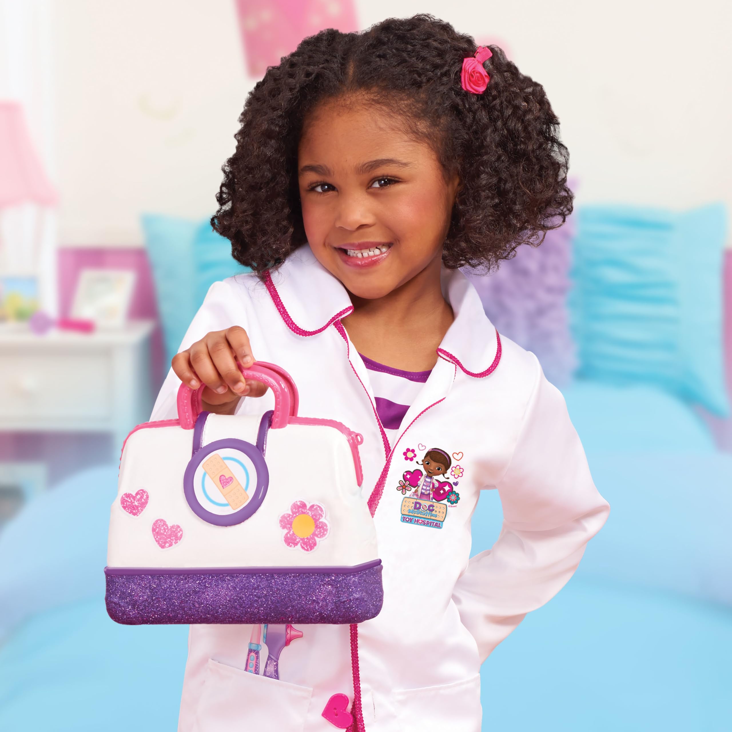 Disney Junior Doc McStuffins 7-Piece Pretend Play Doctor Kit - Officially Licensed Toy Hospital Set for Kids Ages 3+ | Dress Up & Role Play for Preschoolers | Perfect for Birthday Gifts & Imaginative Play