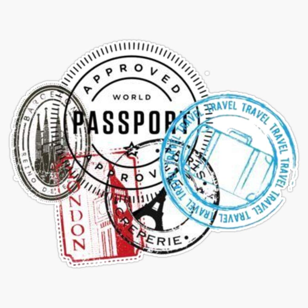 Custom Passport Stamps Bumper Sticker - 5 Inch Vinyl Decal for Cars, Laptops & Travel Accessories | Perfect for Travel Enthusiasts & Souvenir Collectors