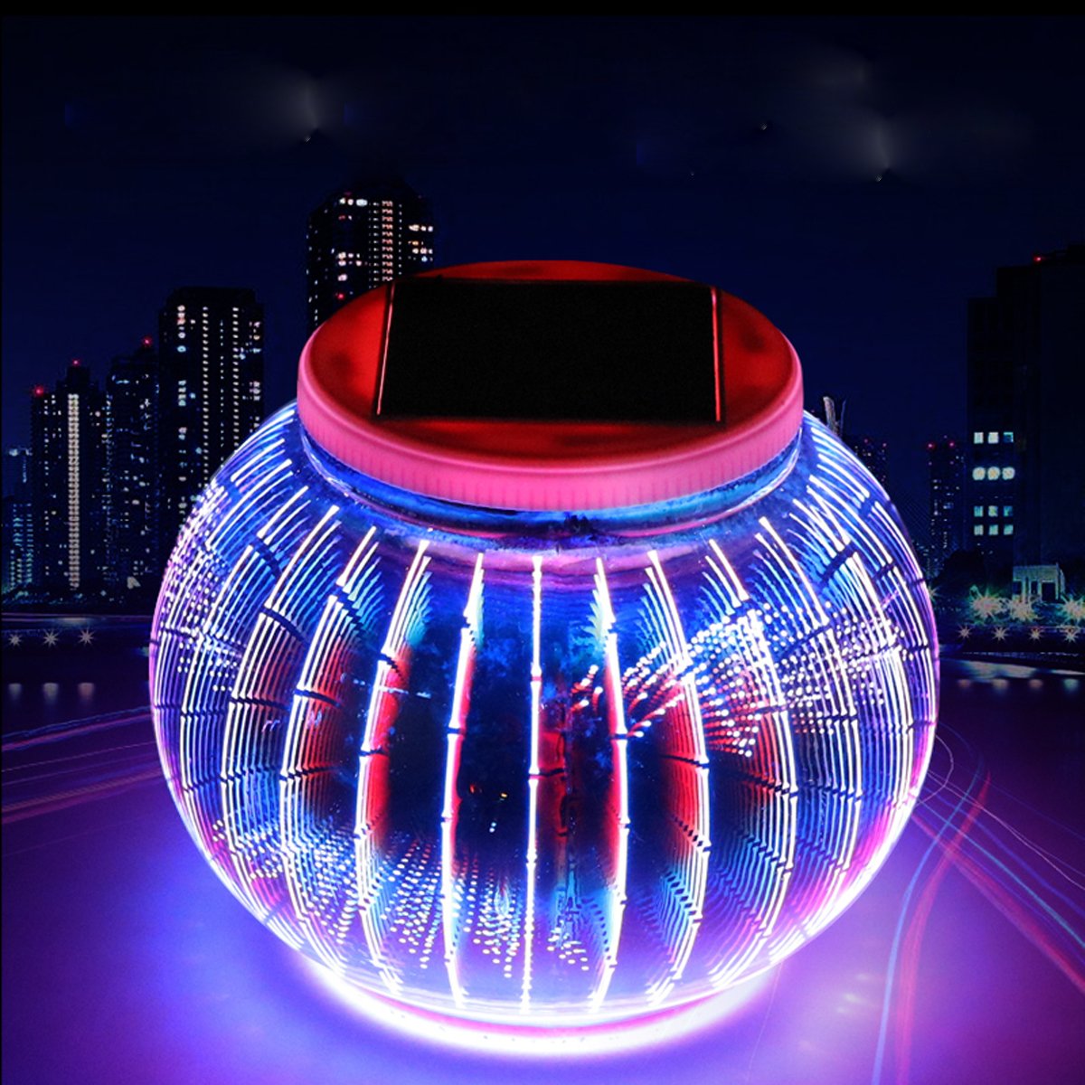 Solar Glass Table Lights - Waterproof 3D Ball Lamp for Outdoor Garden & Party Decor