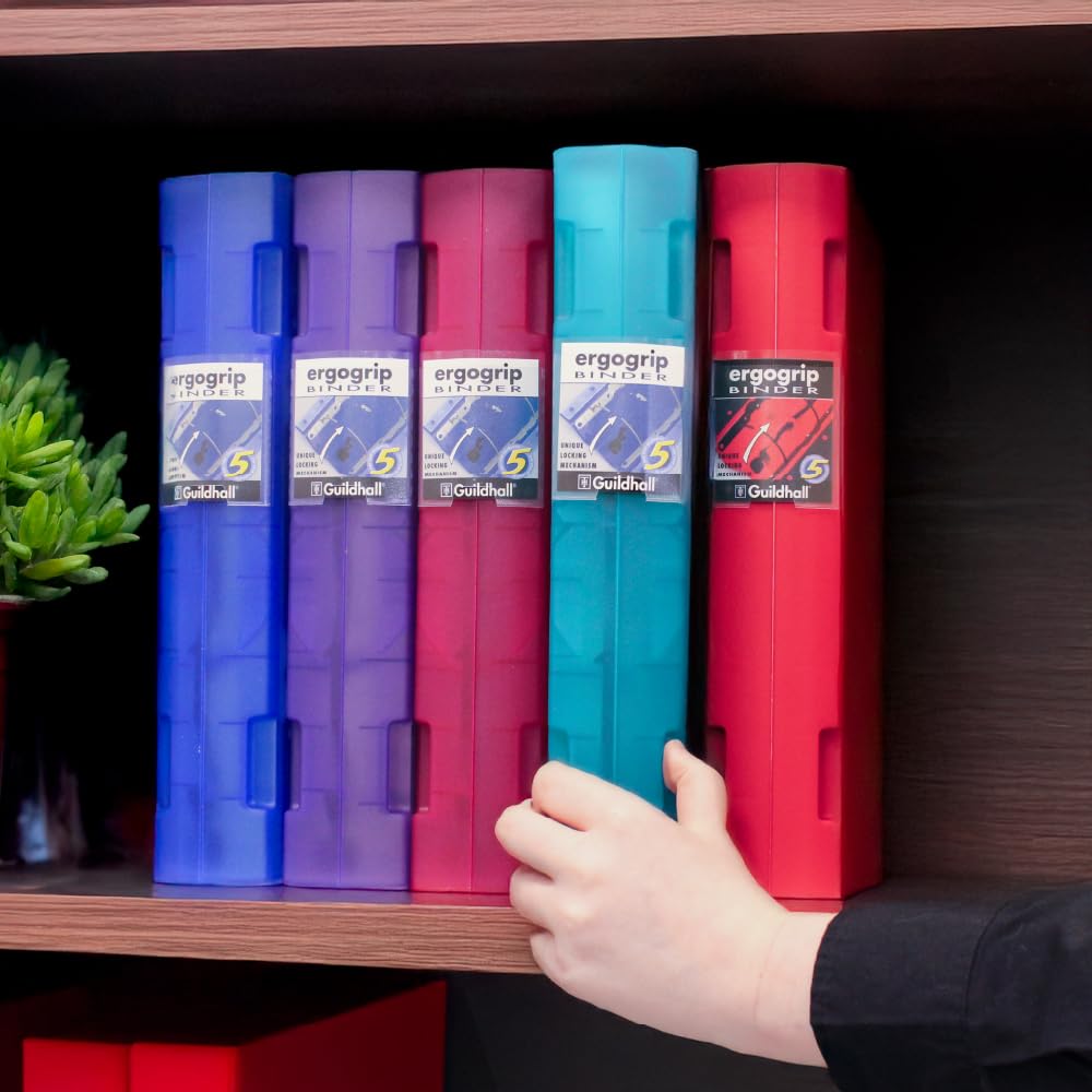 Exacompta Guildhall Ergogrip 2-Ring A4 Binder - Blue | Durable School & Office Supplies for Organizing Documents & Papers
