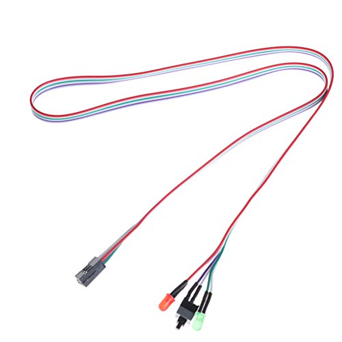 2-Pack PC Computer Case ATX Power On Reset Switch Cables with HDD LED Light - Compatible with Desktop PC Builds & DIY Computer Assembly