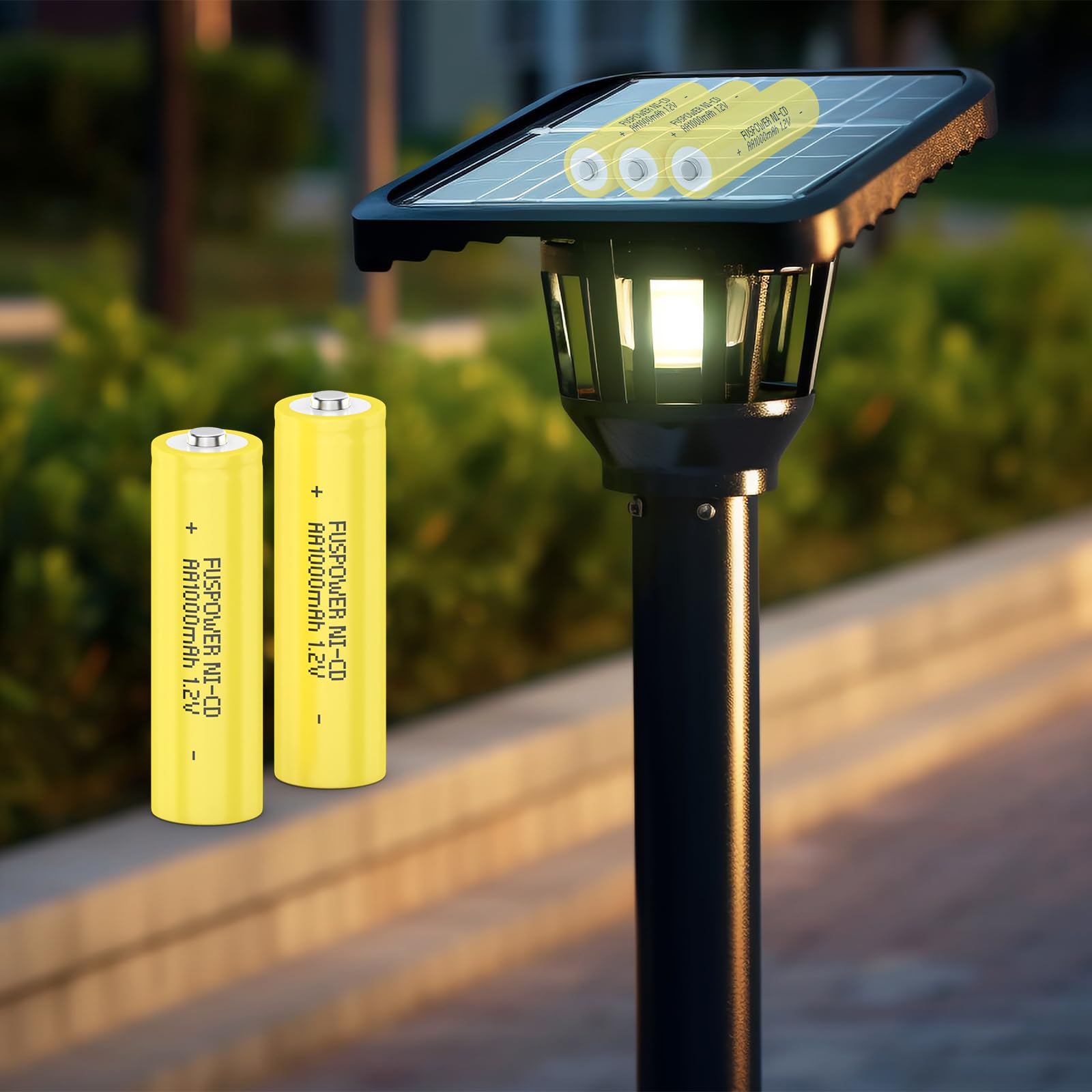 16-Pack Rechargeable AA NiCd Batteries 1000mAh 1.2V - Long Lasting Double A Size for Solar Lights, Security Cameras, Remote Controls - Perfect for Outdoor Use & Emergency Power Backup