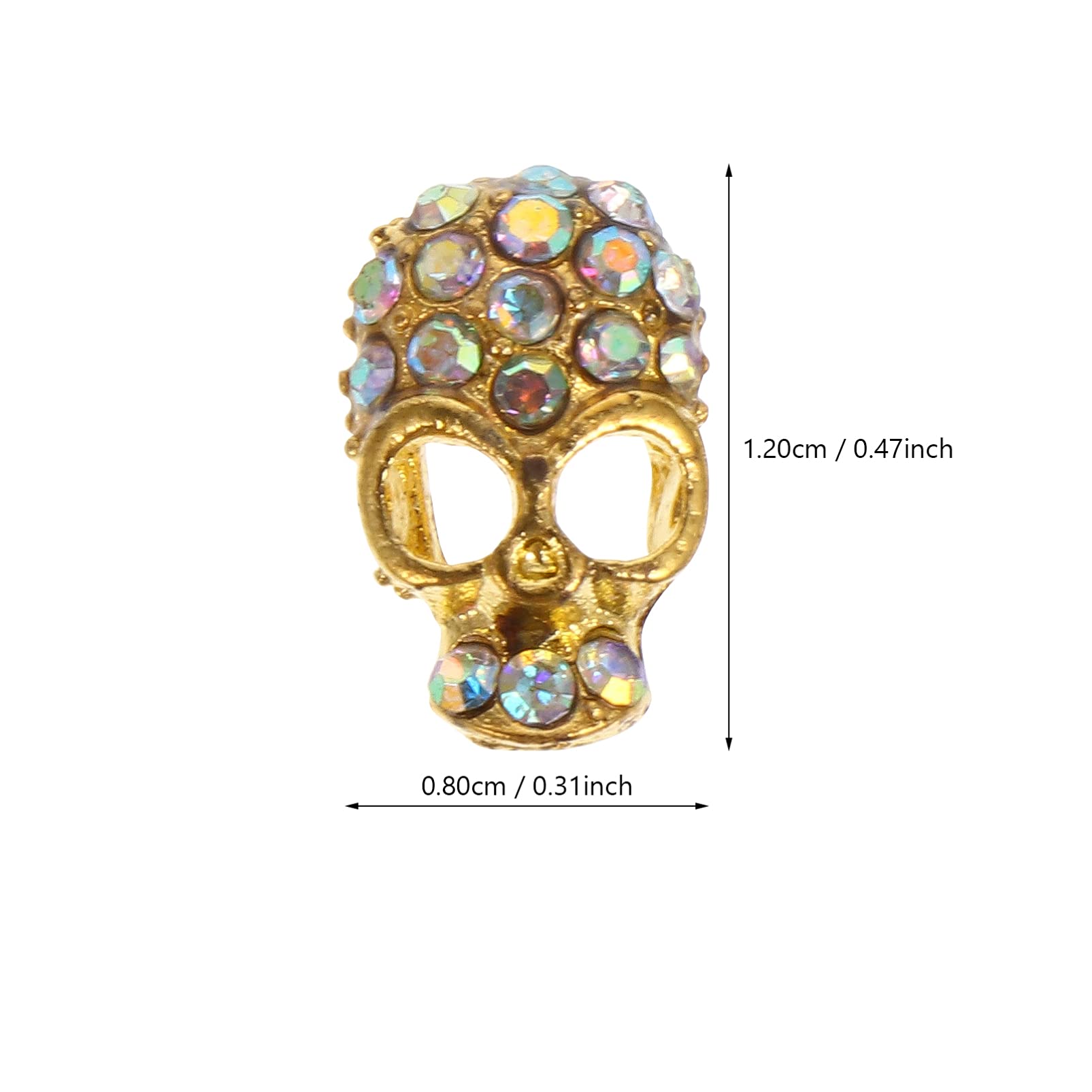 40PCS Nail Art Stickers - Skull Head Alloy Jewelry Nail Decor with Diamonds | Manicure Tips & Charms for Nails & Cellphone | Perfect for Halloween, Gothic Style & DIY Nail Art