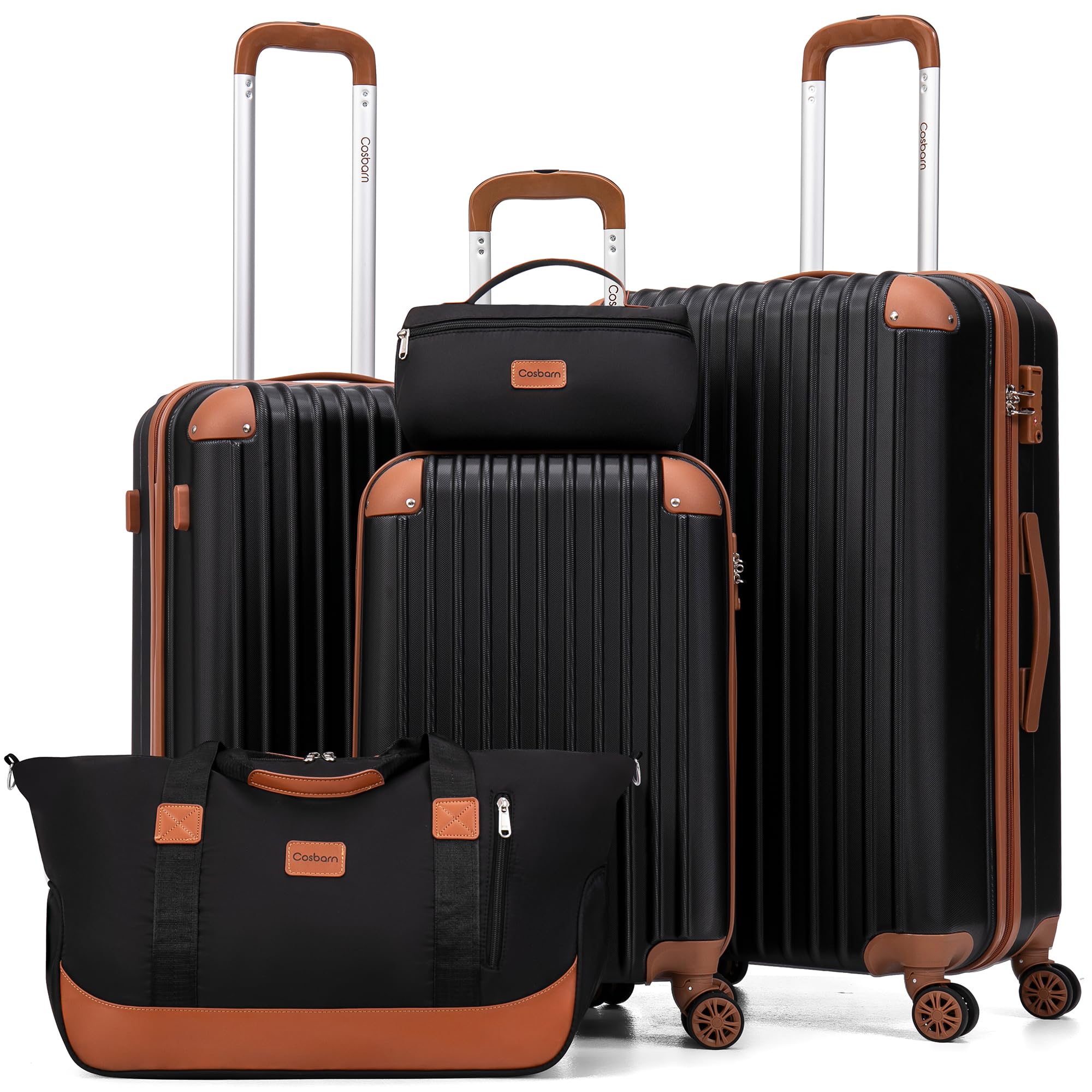 5-Piece ABS Hard Shell Luggage Set with TSA Lock & 360° Spinner Wheels - Durable Suitcases for Travel, Business Trips & Family Vacations | Carry-On & Checked Baggage Approved