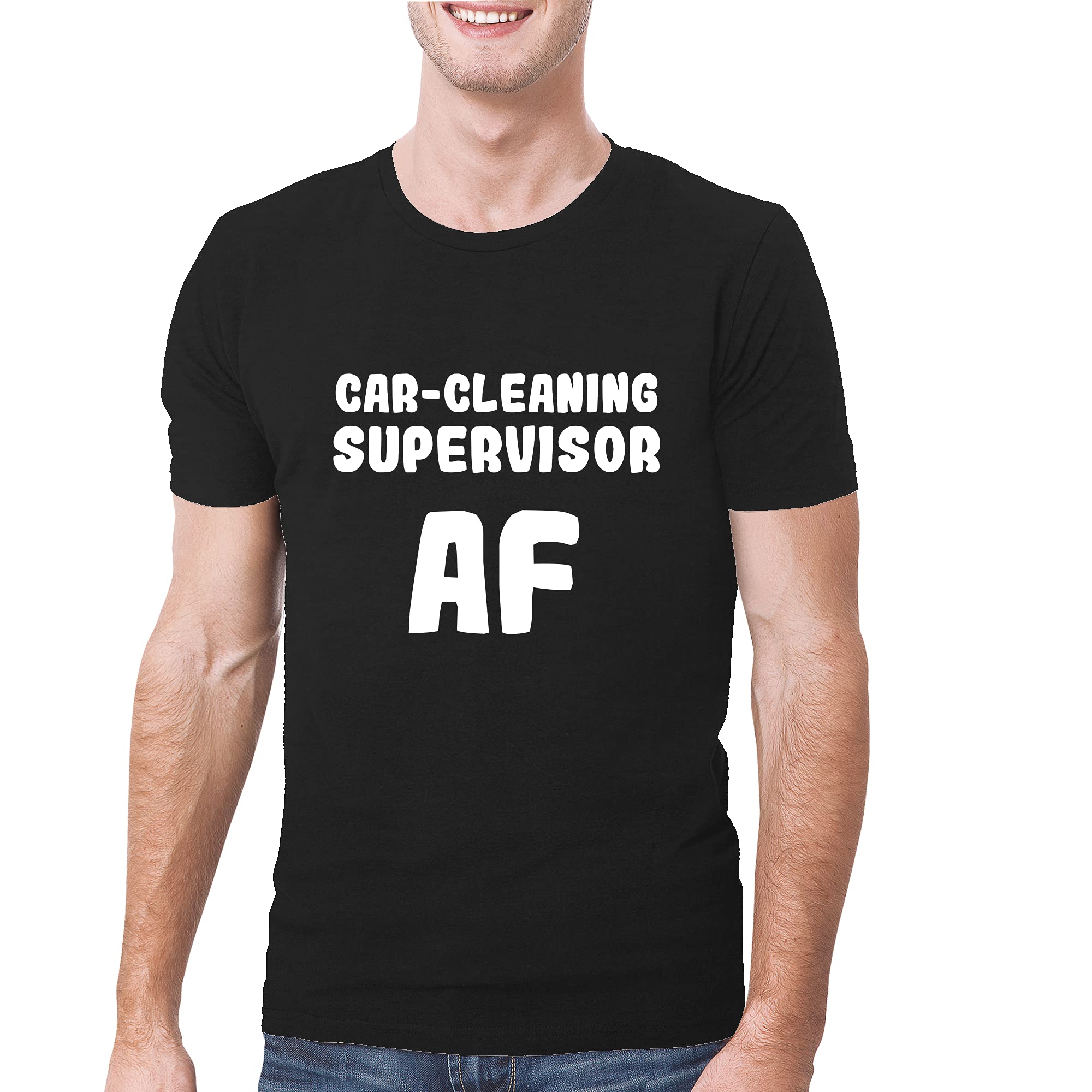 Car-Cleaning Supervisor AF - Soft & Comfortable Men's T-Shirt for Work & Casual Wear | Durable Cotton Tee for Auto Detailing, Car Wash Professionals & Everyday Comfort