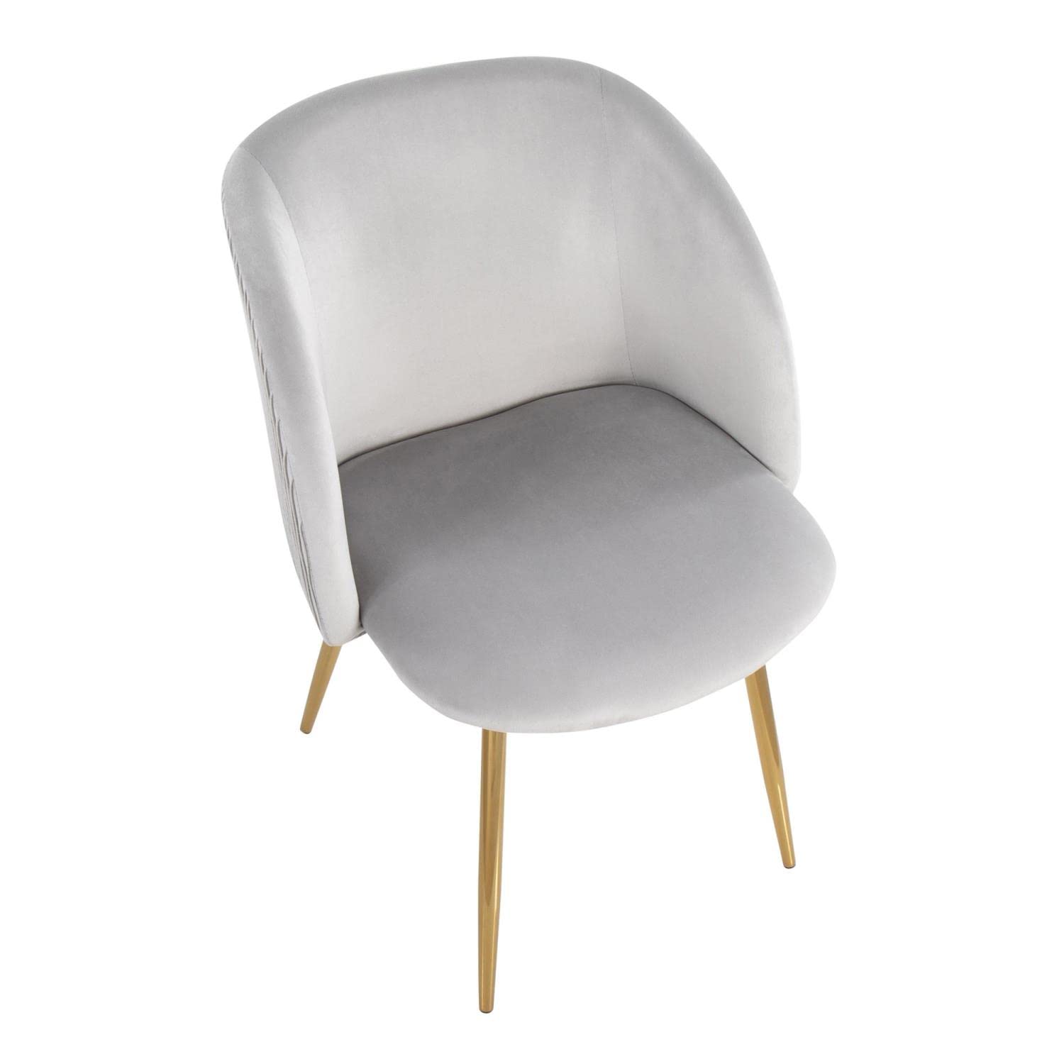 LumiSource Fran Pleated Waves Chair - Set of 2 Modern Upholstered Dining Chairs for Kitchen Table | Comfortable Contemporary Seating for Home, Restaurant & Office Use