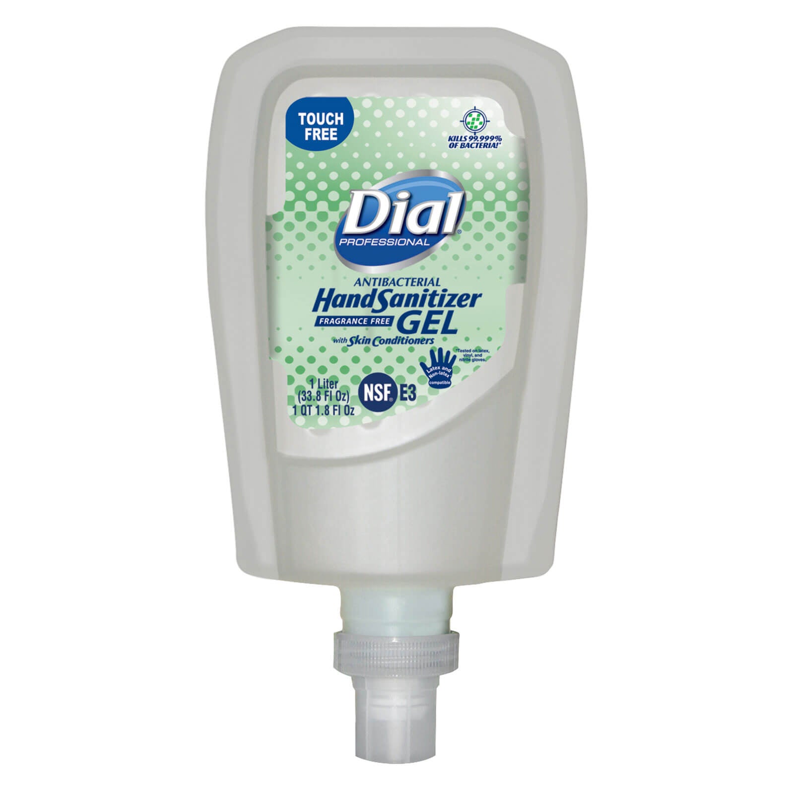 Dial Fit Gel Hand Sanitizer Auto Refill (1 Liter, 3-Pack) - Touch-Free Dispenser for Home, Office & Public Spaces