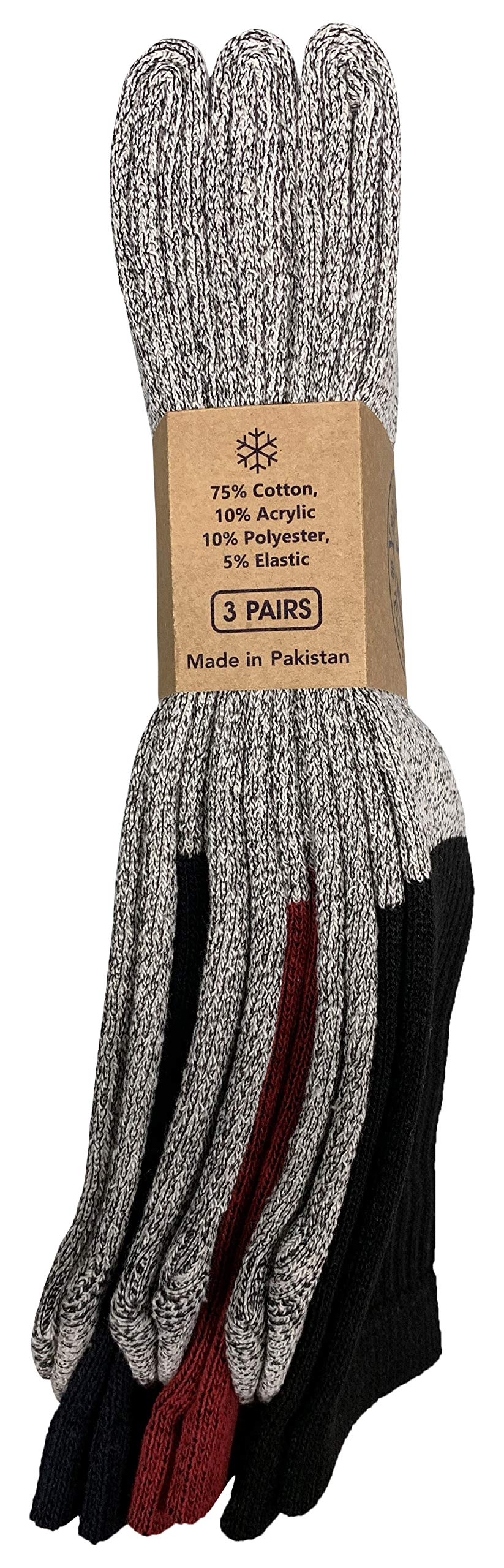 Yacht & Smith Men's Cotton Thermal Tube Socks for Cold Weather - Warm Boot Socks Shoe Size 5-10 - Perfect for Winter Hiking, Skiing & Outdoor Activities
