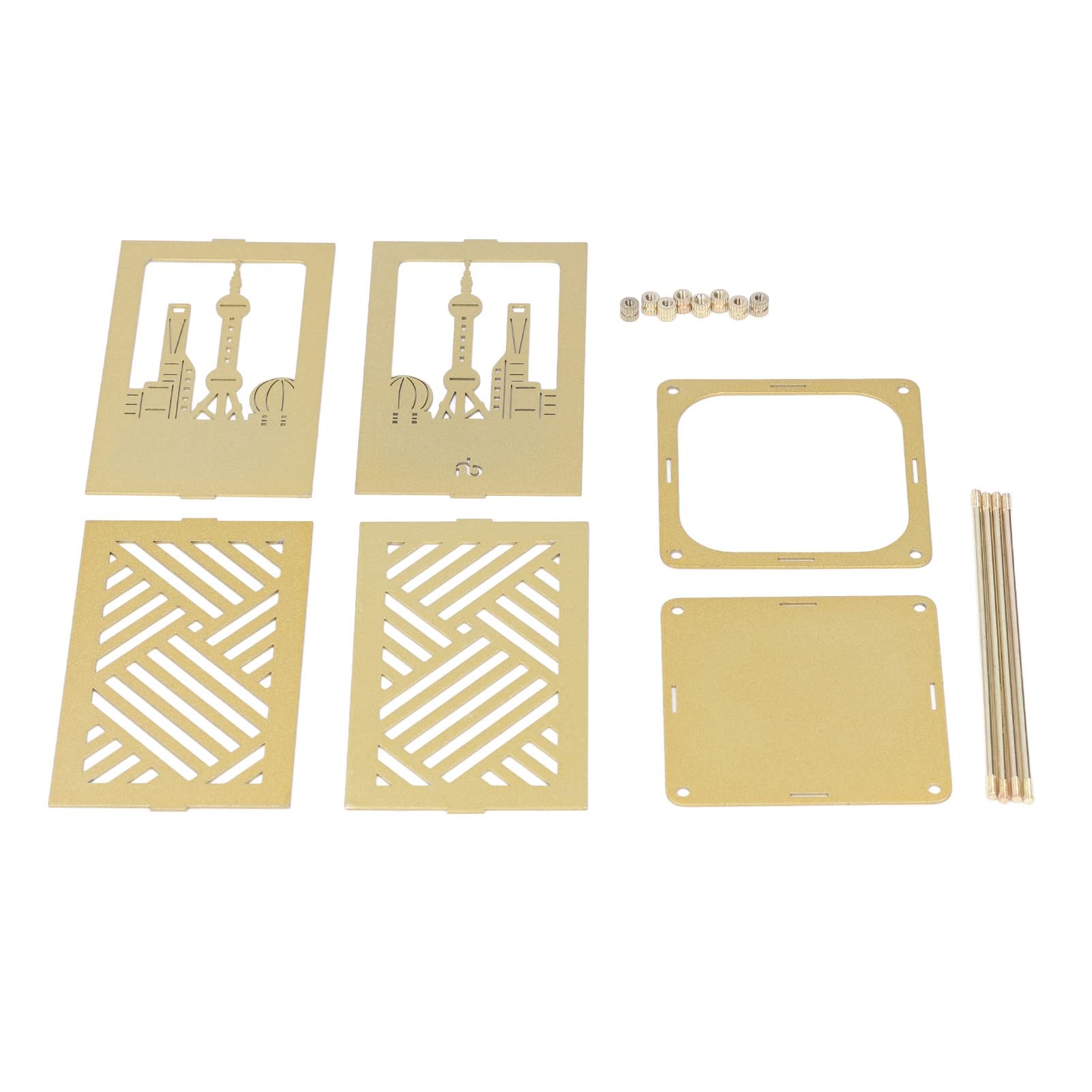 VADUMA Golden Plated Wrought Iron Pen Holder - Shanghai Landmark Design Office Desk Organizer for Pencils, Pens & Stationery | Perfect Gift for Professionals & Students