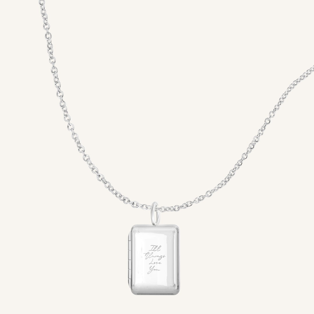 Personalized Etch Story Photo Locket Necklace - Custom Engraved Pendant for Loved Ones | Perfect Gift for Anniversaries, Valentine's Day & Mother's Day