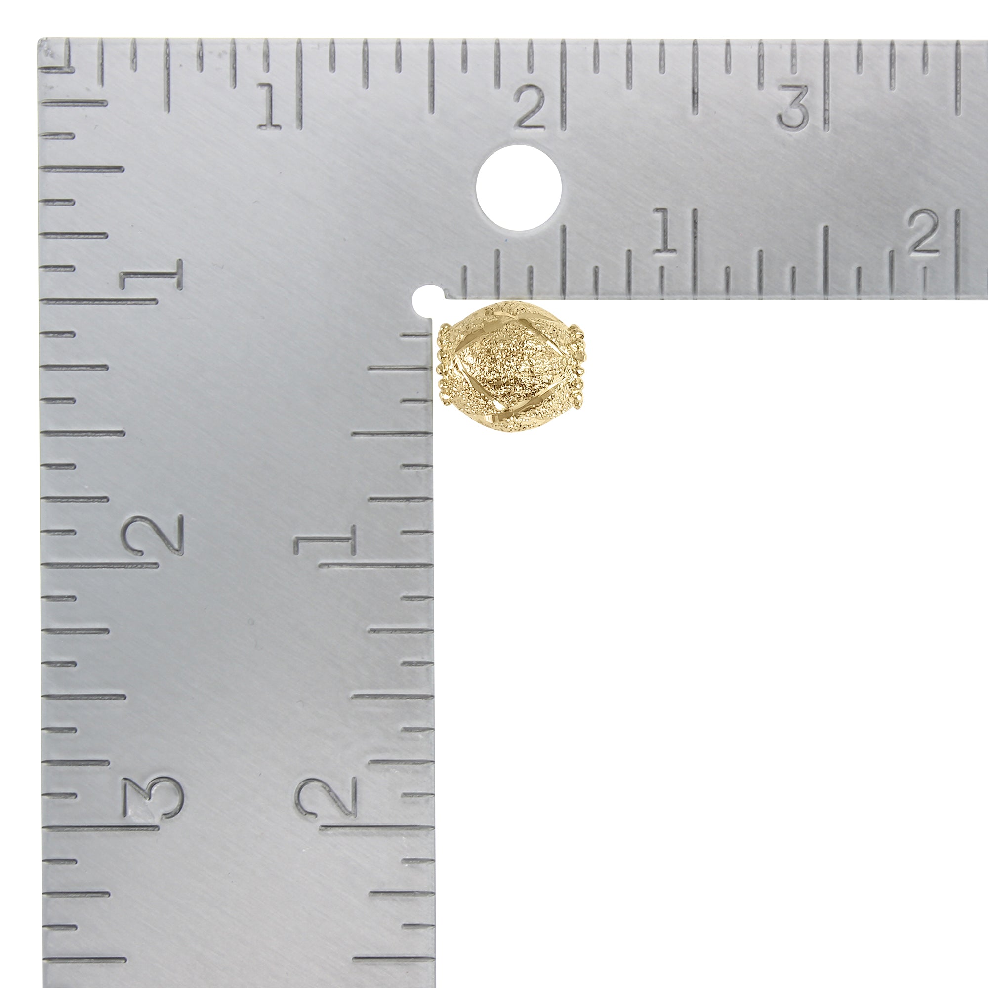 14K Yellow Gold Roundel Bead with Diamond Cuts - Elegant Jewelry Making Supplies for DIY Bracelets, Necklaces & Craft Projects