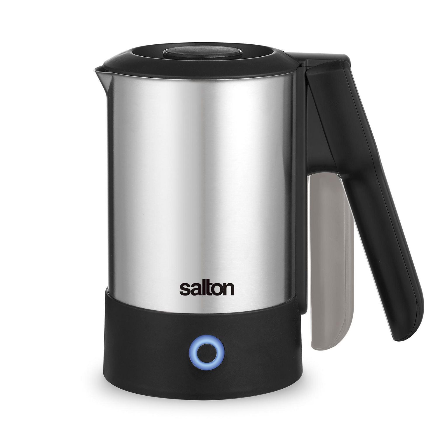 SALTON Compact Travel Kettle - Portable Electric Tea Kettle for Hotel, Dorm & Office - Fast Boiling, Auto Shut-Off, 0.8L Stainless Steel (Model JK2035) - Perfect for Traveling, Camping & Small Spaces