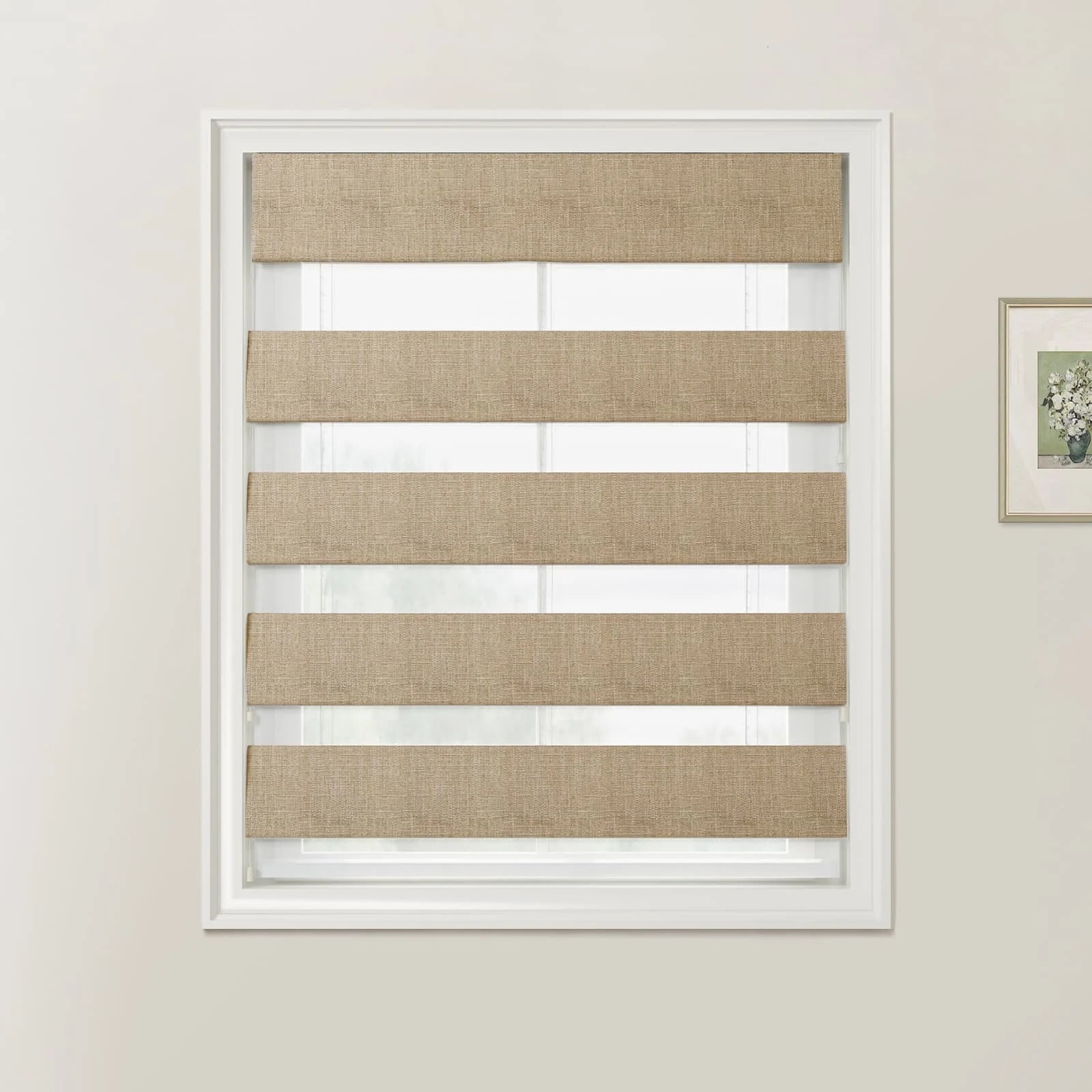Custom Zebra Roman Blind Cord Lift - Blackout Window Shades for Home & Office - Easy Installation & Light Control