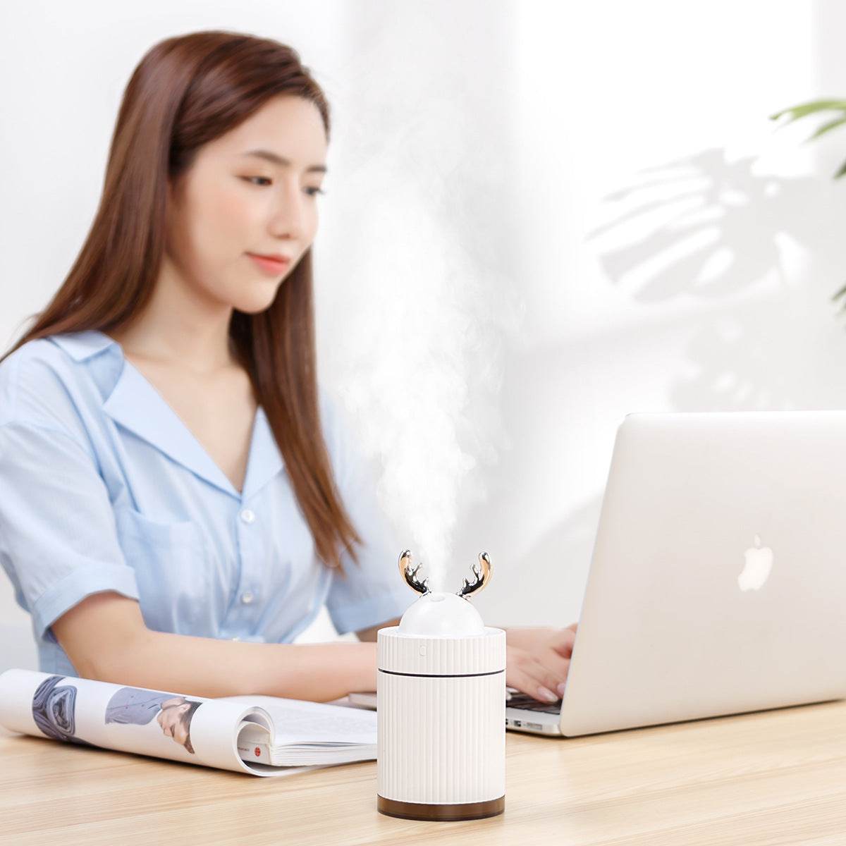 Cute Kawaii Humidifier & Essential Oil Diffuser - Portable Air Mister for Home, Office, Nursery & Yoga Studio | Quiet Ultrasonic Cool Mist Humidifier for Dry Skin, Allergies & Better Sleep
