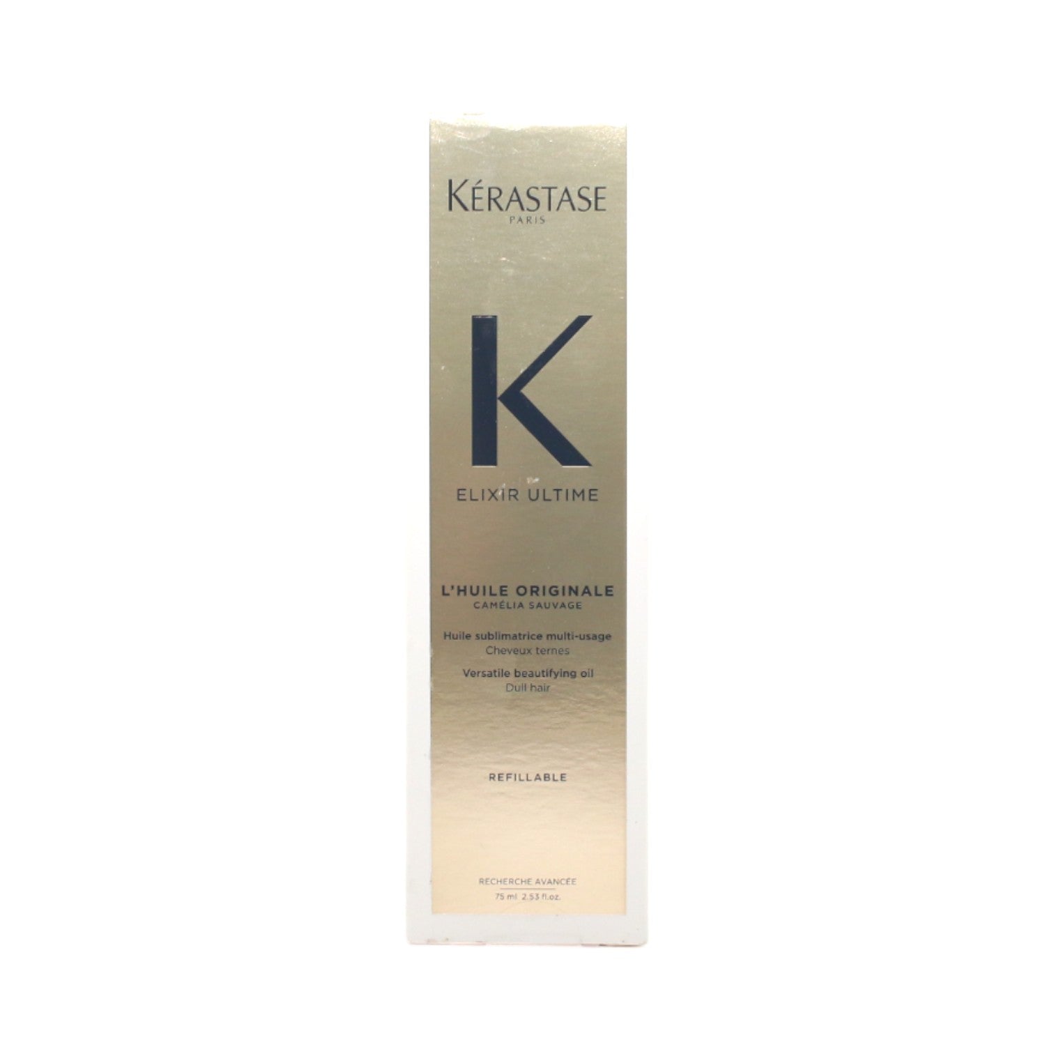 Kerastase Elixir Ultime Hair Oil 2.53 oz - Lightweight Nourishing Treatment for Dry, Damaged & Frizzy Hair - Perfect for Styling, Shine & Split End Repair - Salon Quality Hair Care