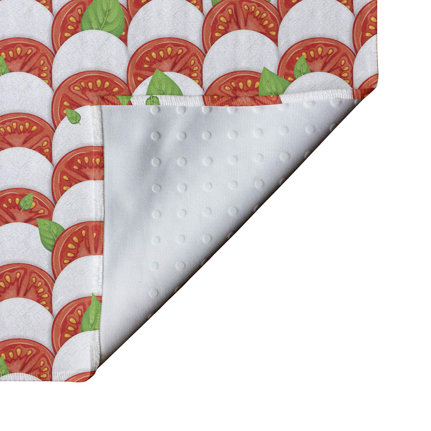 Ambesonne Non-Slip Yoga Mat Towel - Pizza Themed with Mozzarella, Tomatoes & Basil Design - 25
