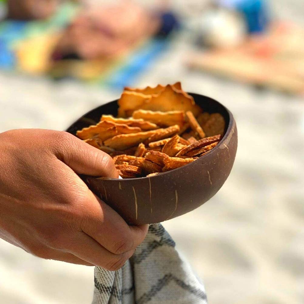 BESPORTBLE Natural Coconut Shell Bowl - Eco-Friendly Snack Storage Container for Candy, Nuts, Fruits - Perfect for Kitchen, Dining, Party Serving (1 Piece)