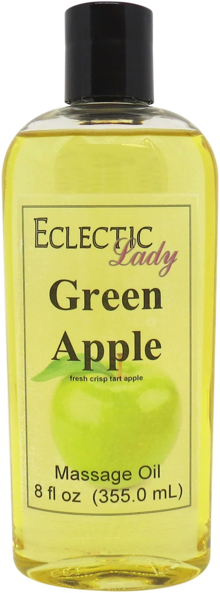 Organic Green Apple Massage Oil - 8oz Natural Blend with Sweet Almond & Jojoba Oil | Preservative-Free Aromatherapy Oil for Relaxation, Couples Massage & Spa Treatments | Perfect for Stress Relief & Muscle Recovery