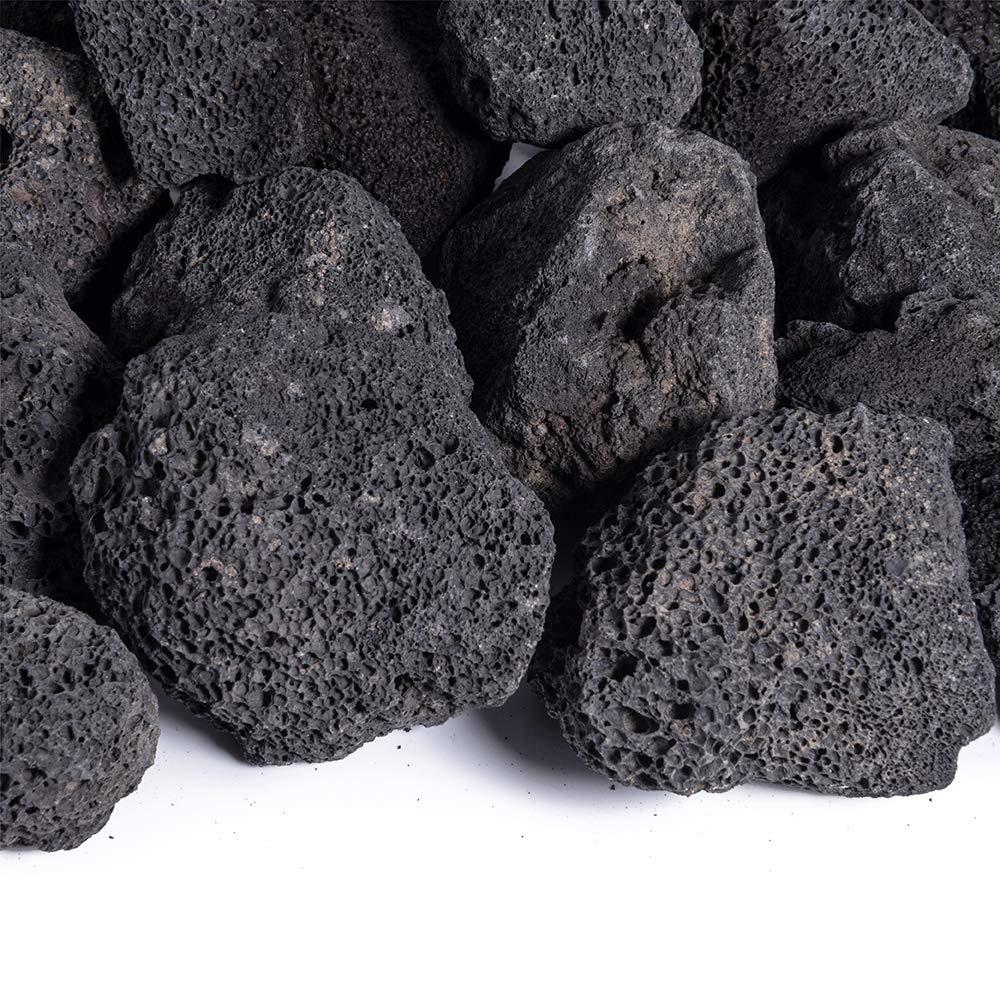 Black 3-5 Inch Volcanic Lava Rocks - Fireproof & Heat Resistant Natural Stones for Fire Pits, Fireplaces, BBQs, Landscaping - Indoor/Outdoor Use (10 lbs) - Perfect for Backyard Gatherings & Outdoor Decor