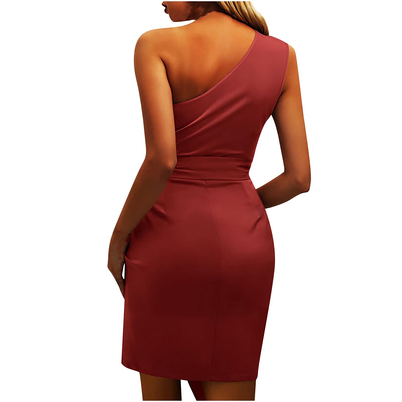 Stylish Women's Solid Color Sleeveless Slanted Shoulder Strap Dress - Perfect Vacation Outfit for Beach, Travel & Summer Getaways