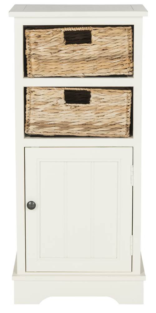 SAFAVIEH American Homes Collection Connery Distressed White Cabinet - Vintage Style Storage Cabinet for Living Room, Bedroom & Entryway