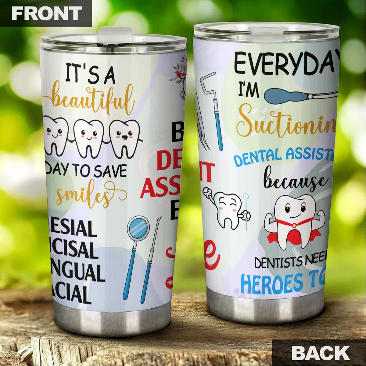 **20oz Stainless Steel Dental Assistant Tumbler - Funny Coffee Cup Gift for Dental Assistants, Birthday, Christmas & Appreciation Week - Ideal for Office, Clinic & Travel (TBDA14)**