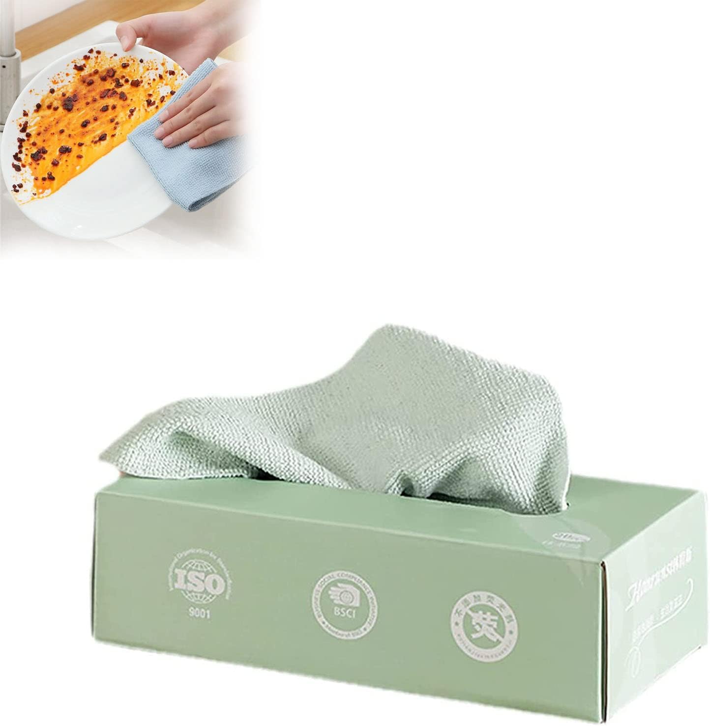 Premium Microfiber Cleaning Cloths 20-Pack | Super Absorbent, Lint-Free Kitchen Towels & Dish Rags for Spotless Cleaning | Ideal for Kitchen Surfaces, Glass Windows, Car Detailing & Household Chores