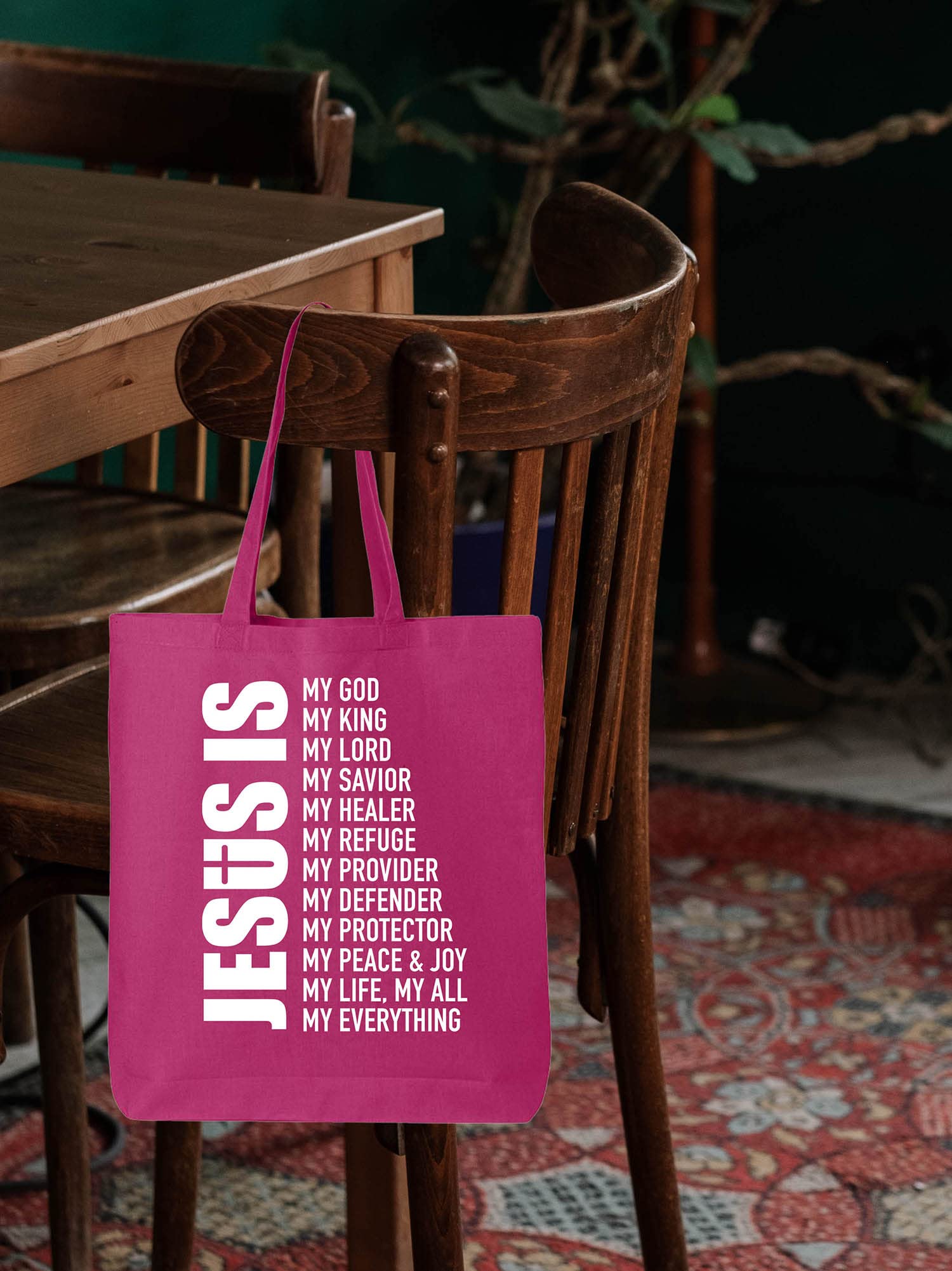 Jesus is My Everything Tote Bag - Eco Cotton Reusable Shopping Bag for Church & Daily Use