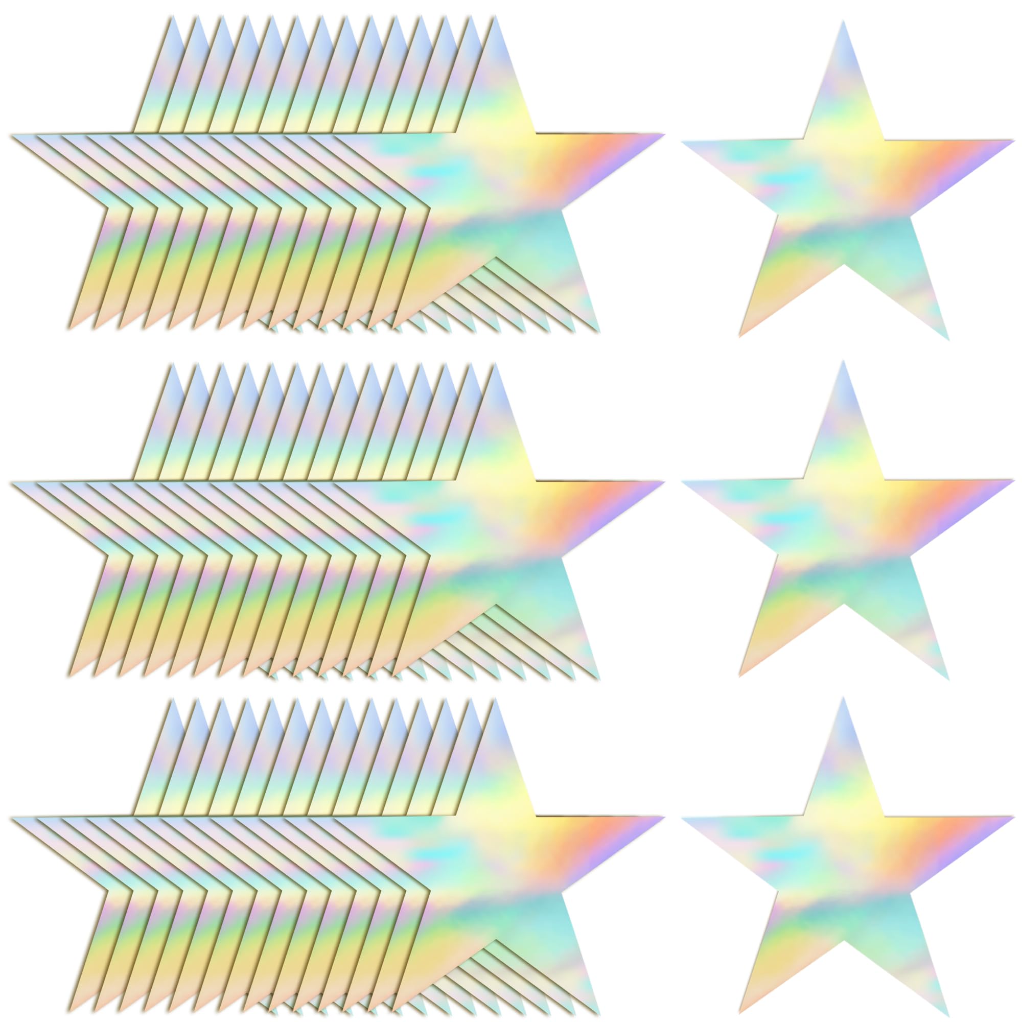 120 PCS Iridescent Five Star Cutouts - Double Sided Printed Cardboard Stars for Bulletin Board, Classroom Wall, Party Decorations | Perfect for DIY Crafts, School Projects, Birthday Parties & Holiday Celebrations