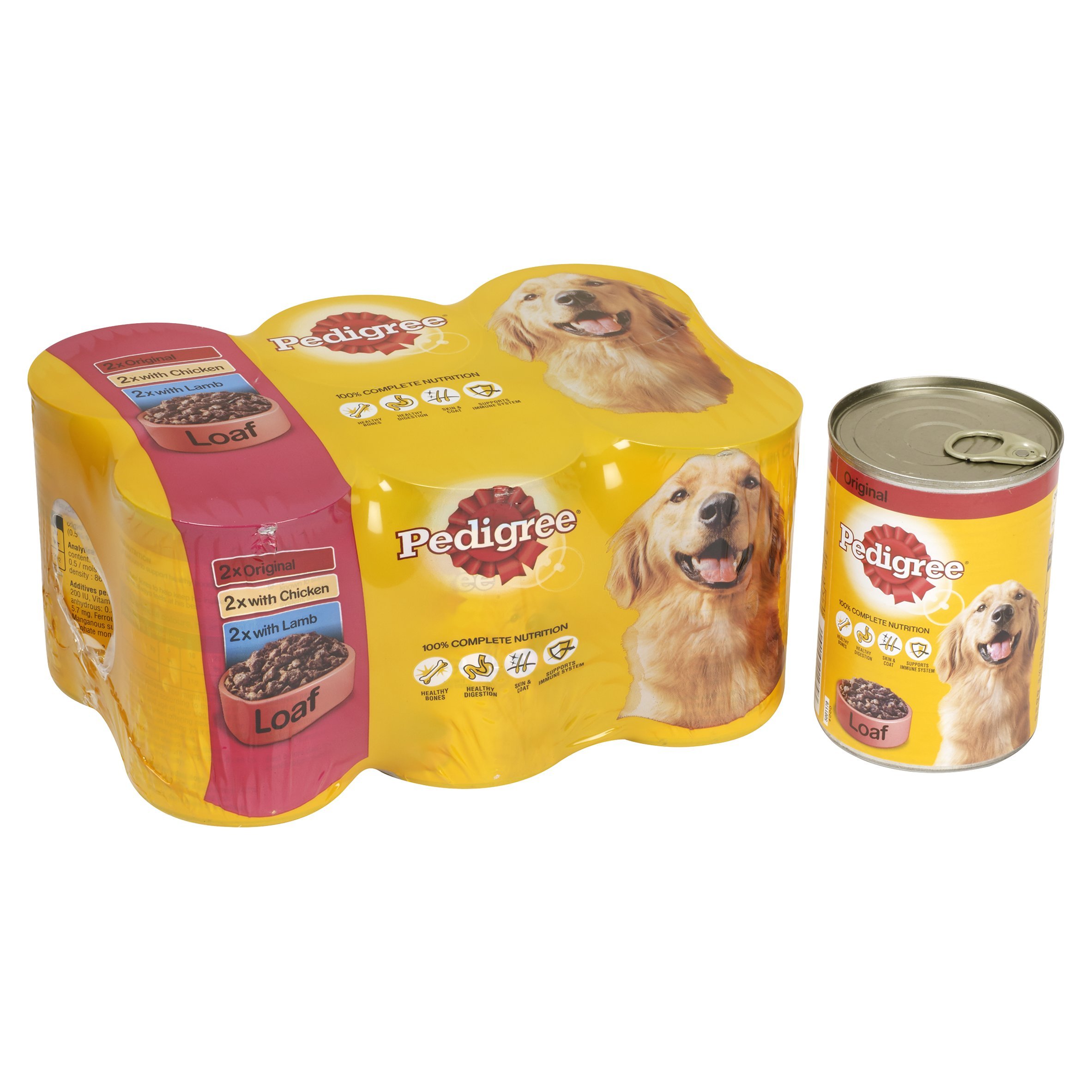Pedigree Loaf with Tripe Variety Pack - 6x400g Canned Dog Food for Adult Dogs | High Protein, Grain-Free Wet Food for Puppies & Senior Dogs | Perfect for Mealtime, Training & Travel