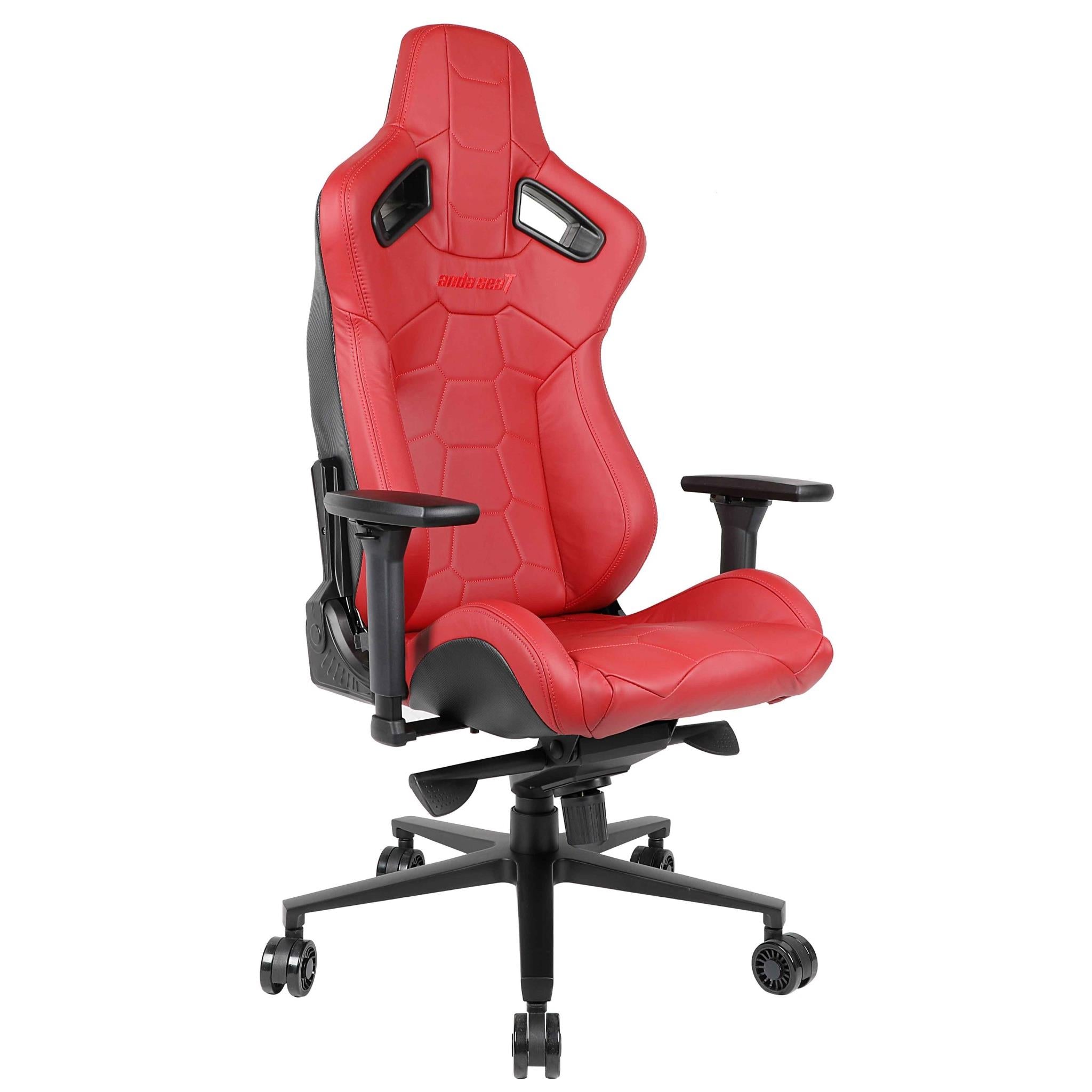 Anda Seat Dracula Napa Leather Gaming Chair - Ergonomic Office & Racing Style Computer Chair with Lumbar Support for PC & Console Gamers (Red) - Perfect for Gaming, Streaming & Home Office Workspace