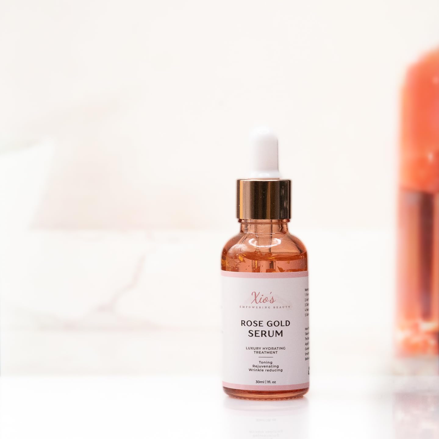 Best Rose Gold Facial Serum for Glowing Skin - Anti-Aging & Hydrating Face Serum with Vitamin C - Perfect for Night Routine & Daily Skincare