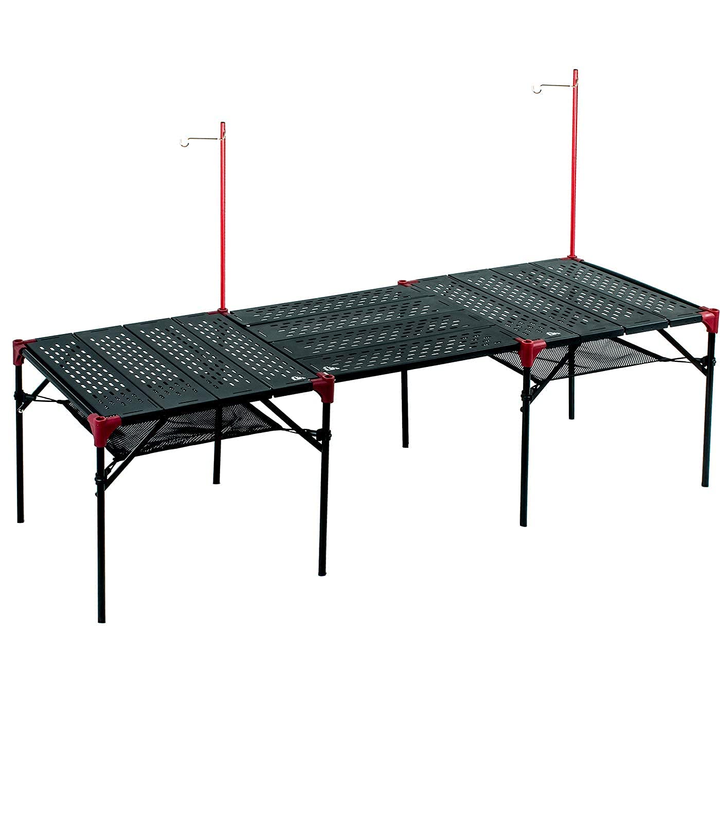 iClimb 2 Extendable Folding Tables with 1 Pack Connecting Plates & 2 Lantern Hangers - Ultralight Compact Portable for Camping, Backpacking, Beach, Concert, BBQ Party | Perfect for Outdoor Picnics, Tailgating & Home Use