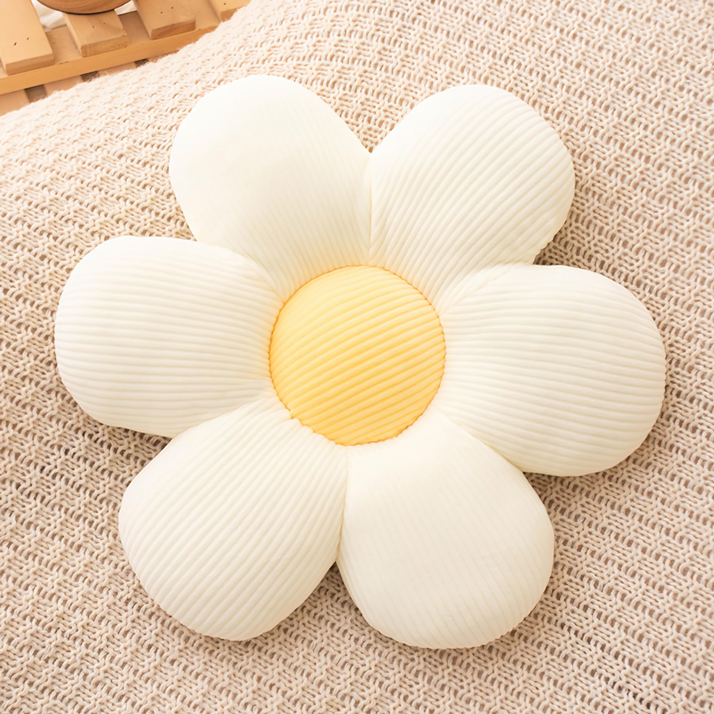 Flower Shaped Throw Pillow - 6 Petal Plush Floor Cushion for Home Decor, Living Room, Bedroom & Nursery | Soft Decorative Seating Pillow for Sofa, Floor Lounging and Cozy Comfort