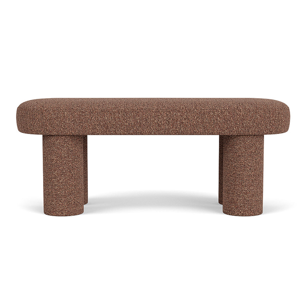 Charlie Boucle Bench - Modern Upholstered Accent Bench for Living Room, Bedroom & Entryway - Soft Chenille Fabric with Wooden Legs - Stylish Seating & Decor for Home
