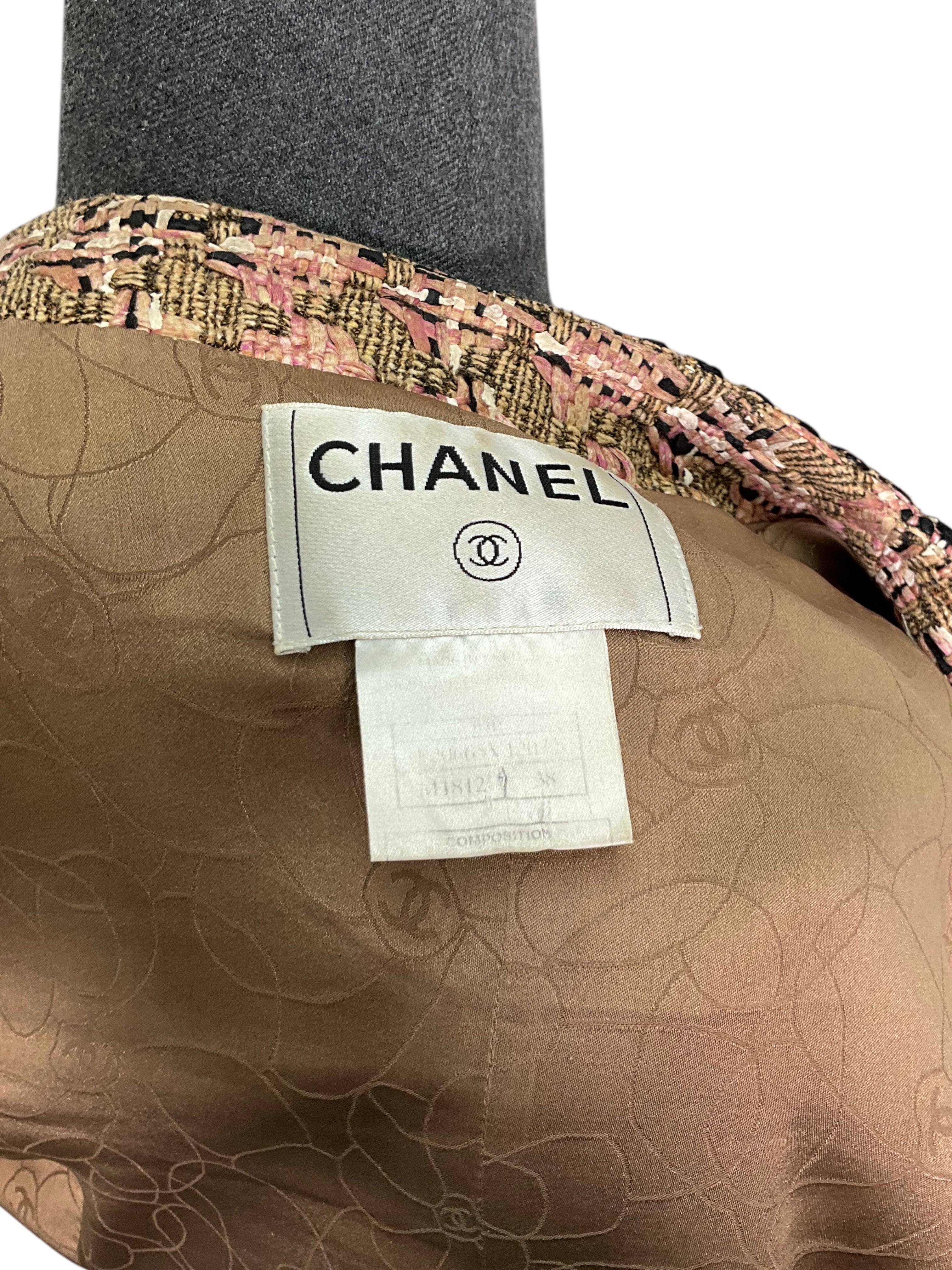 Chanel Tweed Jacket for Women - Classic Boucle Blazer Size 38 US - Perfect for Office Wear, Business Meetings & Special Occasions