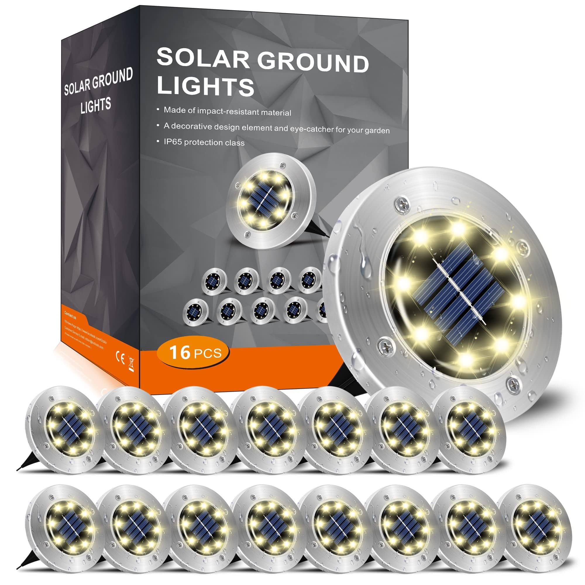 16 Pack Solar Lights Outdoor Waterproof - Solar Garden Lights for Pathway, Lawn, Yard, Deck & Driveway - Warm White Landscape Lighting for Patio & Walkway - Perfect for Backyard, Garden Decor & Nighttime Safety