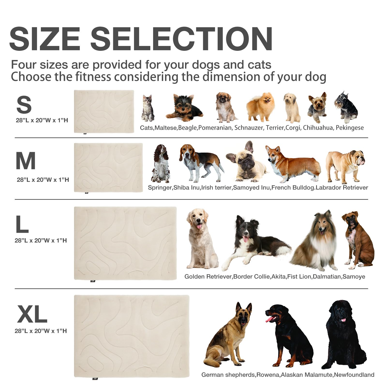 Machine Washable & Waterproof Dog Crate Pad - Reversible Kennel Bed for Medium/Large Dogs, Cage Cushion in Beige | Perfect for Crates, Travel & Home Comfort