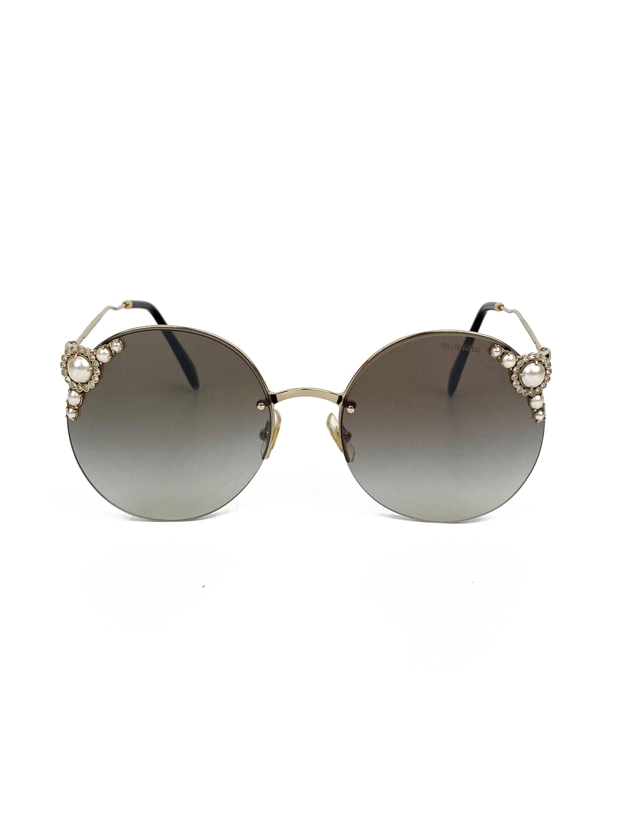 Miu Miu SMU52T Women's Designer Sunglasses with Pearls - Luxury Fashion Accessory for Beach, Summer & Outdoor Activities