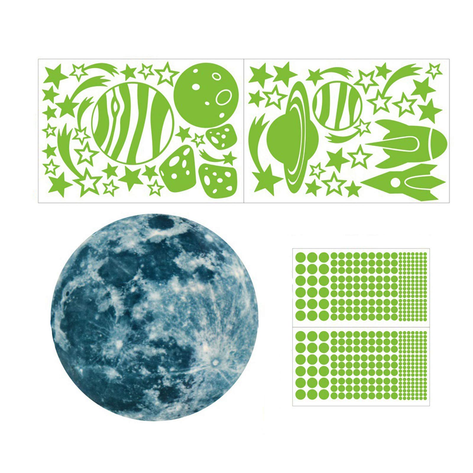Glow in The Dark Fluorescent Stickers - Luminous Wall Decals for Room Decor, DIY Art, Night Light & Party Supplies - Perfect for Bedroom, Kids Room, Party & Festival Decorations