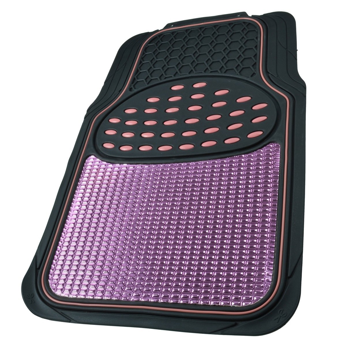 BDK Pink & Black Car Mats - Anti-Slip Floor Mats for Women, SUVs & Vans - Stylish Car Accessories