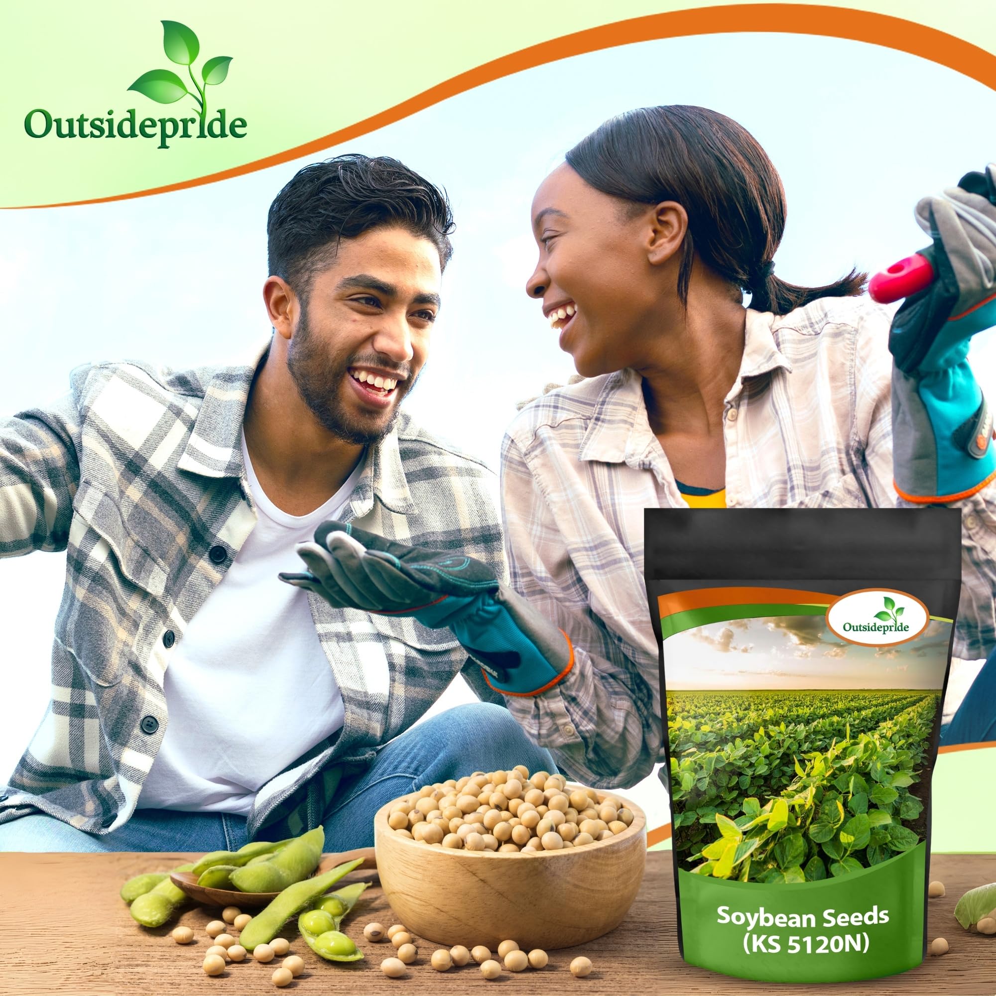 Outsidepride Non-GMO Soybean Seeds - 50 lbs Bulk High Protein & High Yield Heirloom Soybeans for Oil Production, Animal Feed, Forage & Wildlife Food Plots | Perfect for Poultry, Livestock & Farm Animals | Great for Home Gardeners, Farmers & Wildlife Conservation