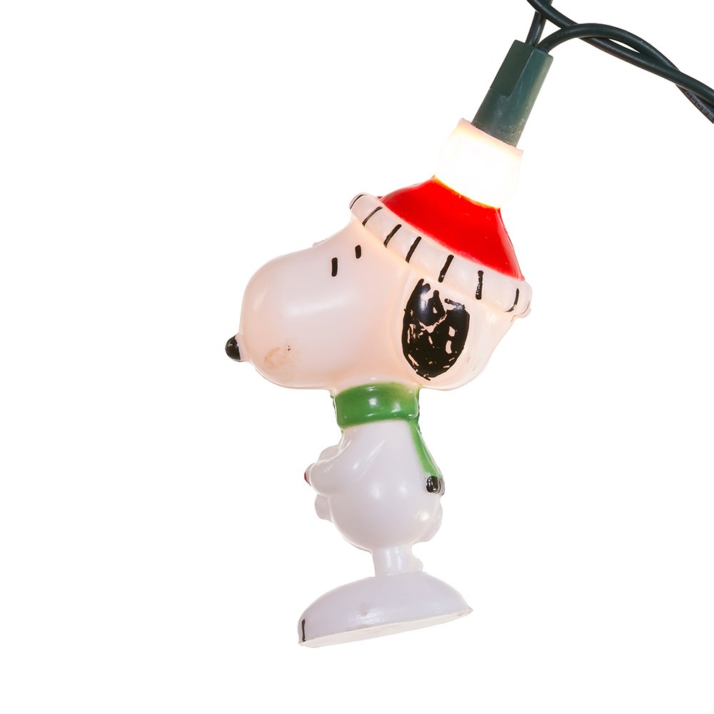 Peanuts Kurt Adler 11-Foot 10-Light Snoopy Christmas Light Set - Outdoor & Indoor Holiday Decor for Home, Tree, and Yard