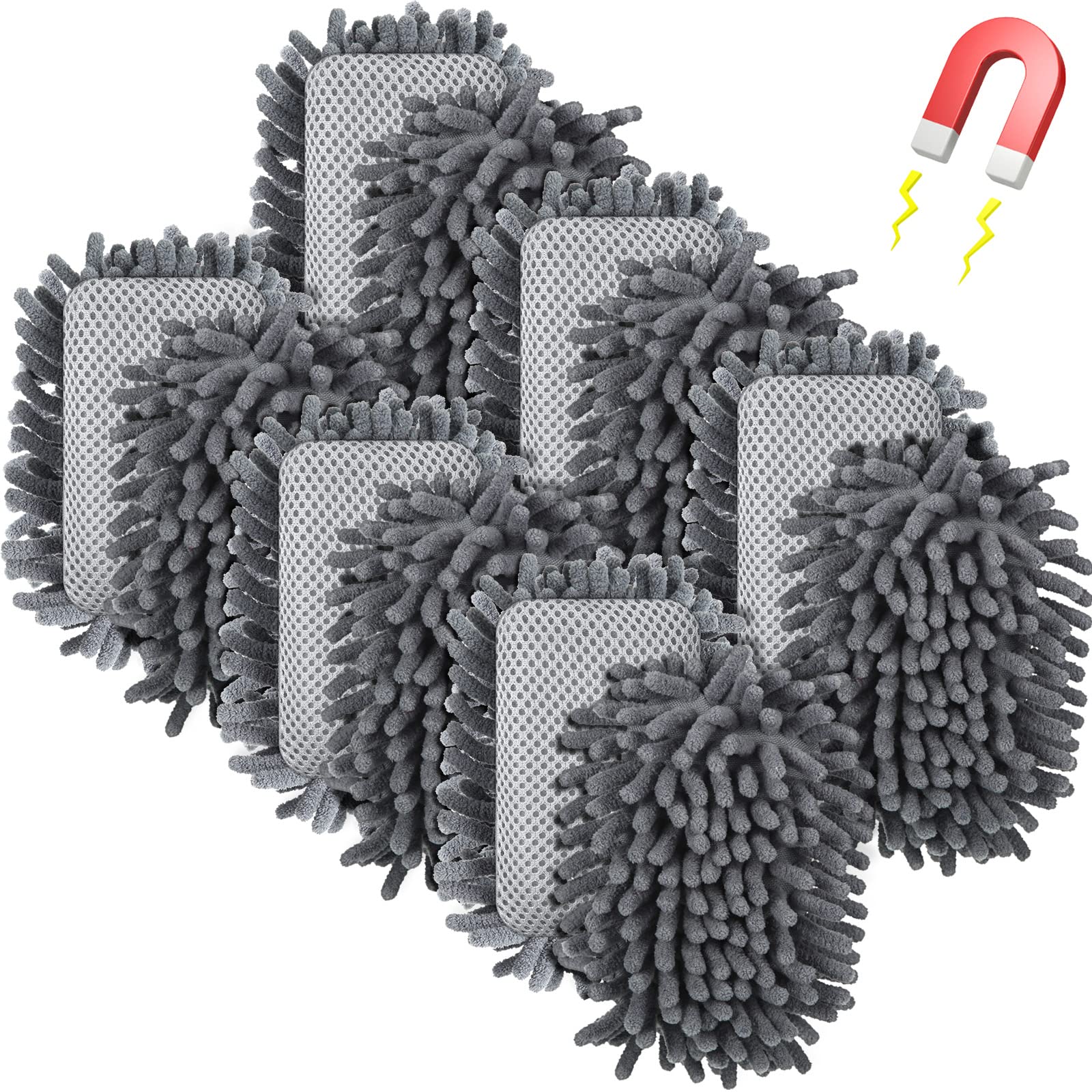 12 Pack Washable Magnetic Microfiber Whiteboard Erasers - Reusable Dry Erase Board Cleaners for Chalk & Markers - Perfect for Classroom, Office & Home Use (Ideal for Teachers, Students & Professionals)