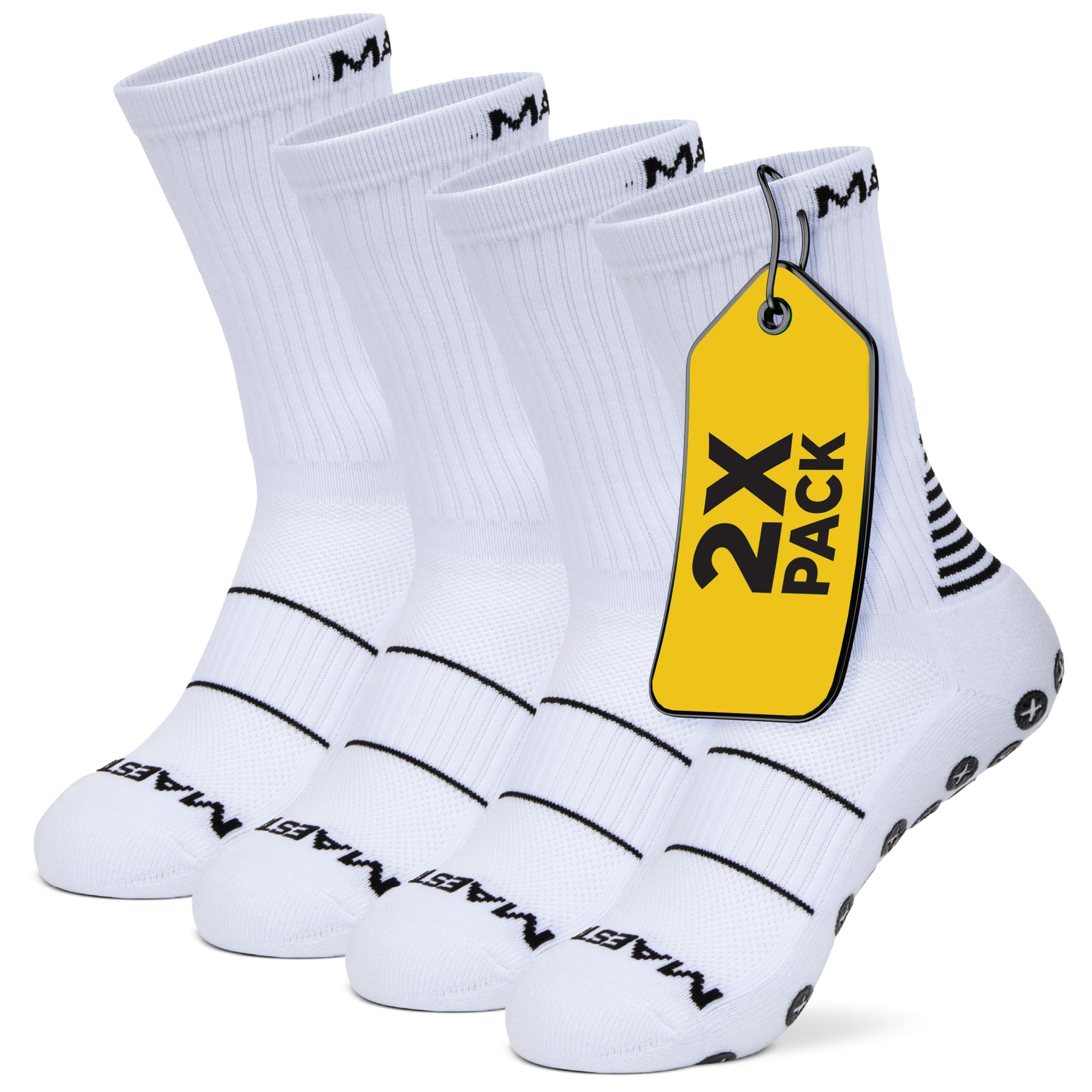 Maestro Grip Socks - Non-Slip Athletic Socks for Men & Women - Perfect for Soccer, Football, Basketball & Hockey - Stay Stable During Sports & Workouts