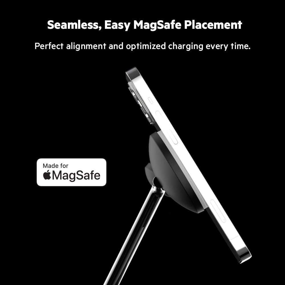 Belkin BoostCharge PRO 3-in-1 Wireless Charger with MagSafe for iPhone 15/14/13/12 & Apple Watch & AirPods - Fast 15W Magnetic Charging Station for Home, Office & Travel